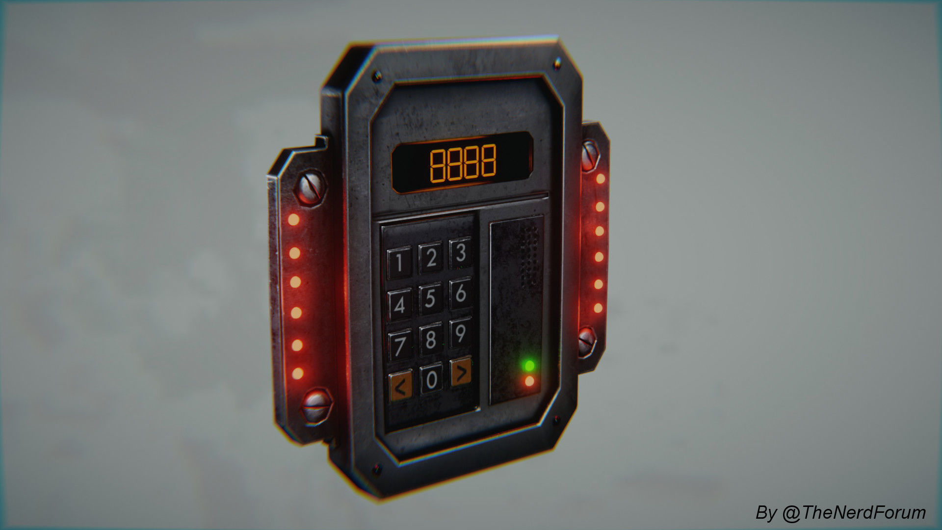 Sci-fi Security Keypad Low-poly 3D model_2