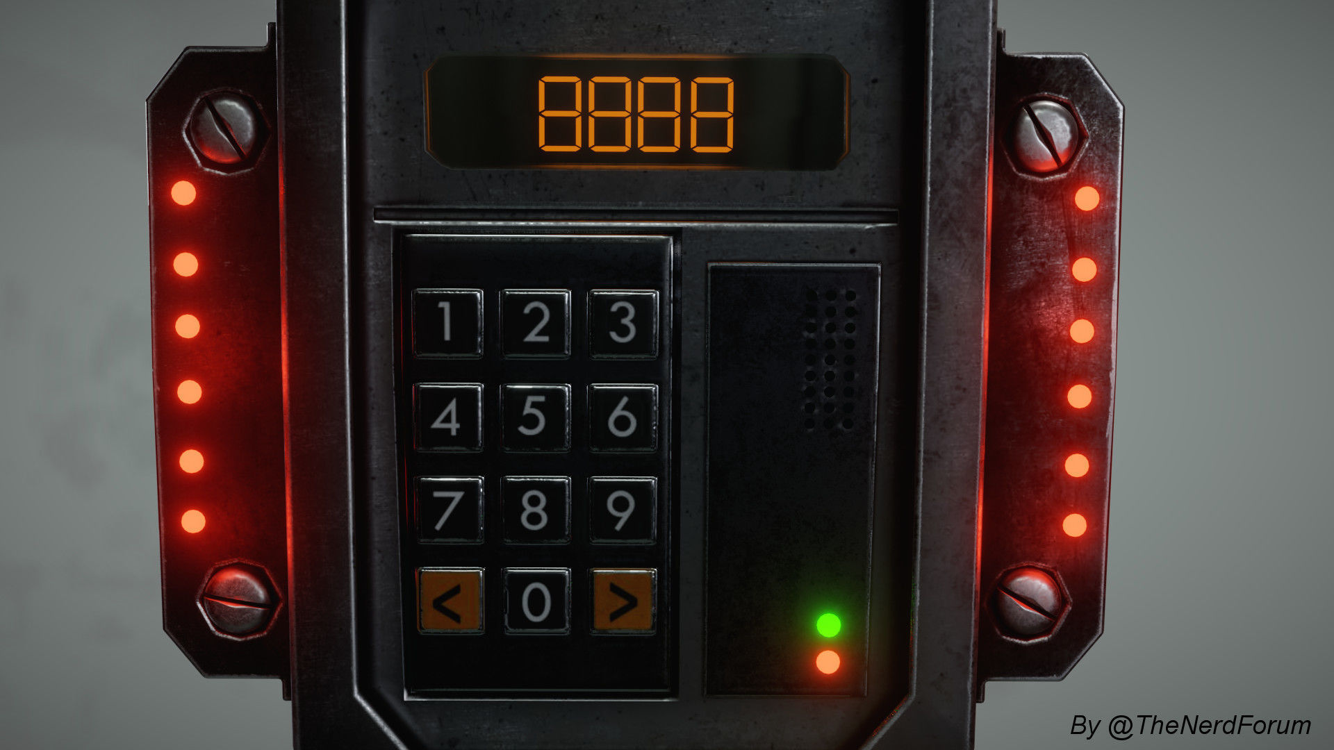 Sci-fi Security Keypad Low-poly 3D model_3