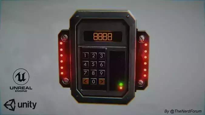 Sci-fi Security Keypad Low-poly 3D model Sci-fi Security Keypad Low-poly 3D model