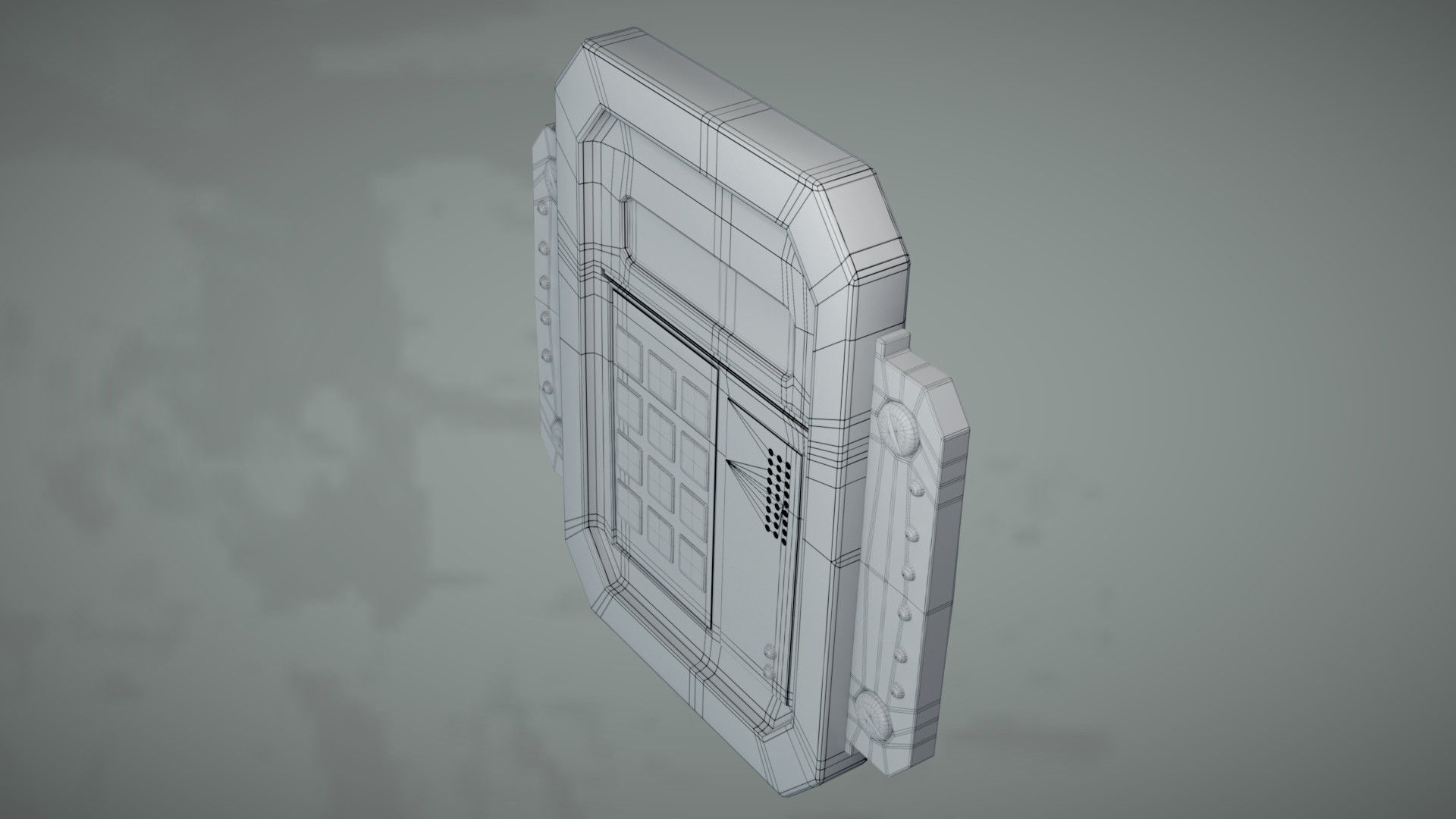 Sci-fi Security Keypad Low-poly 3D model_6