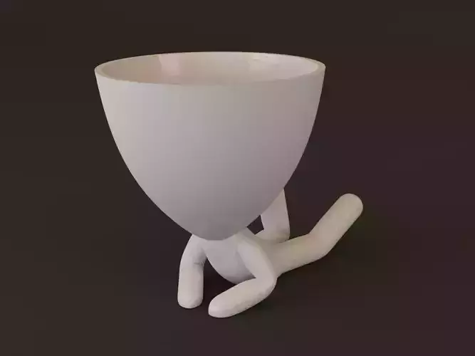 Robert plant pot style lying down 3D printable model 