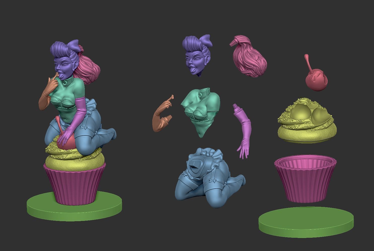 Cupcake Pinup 3D print model_4