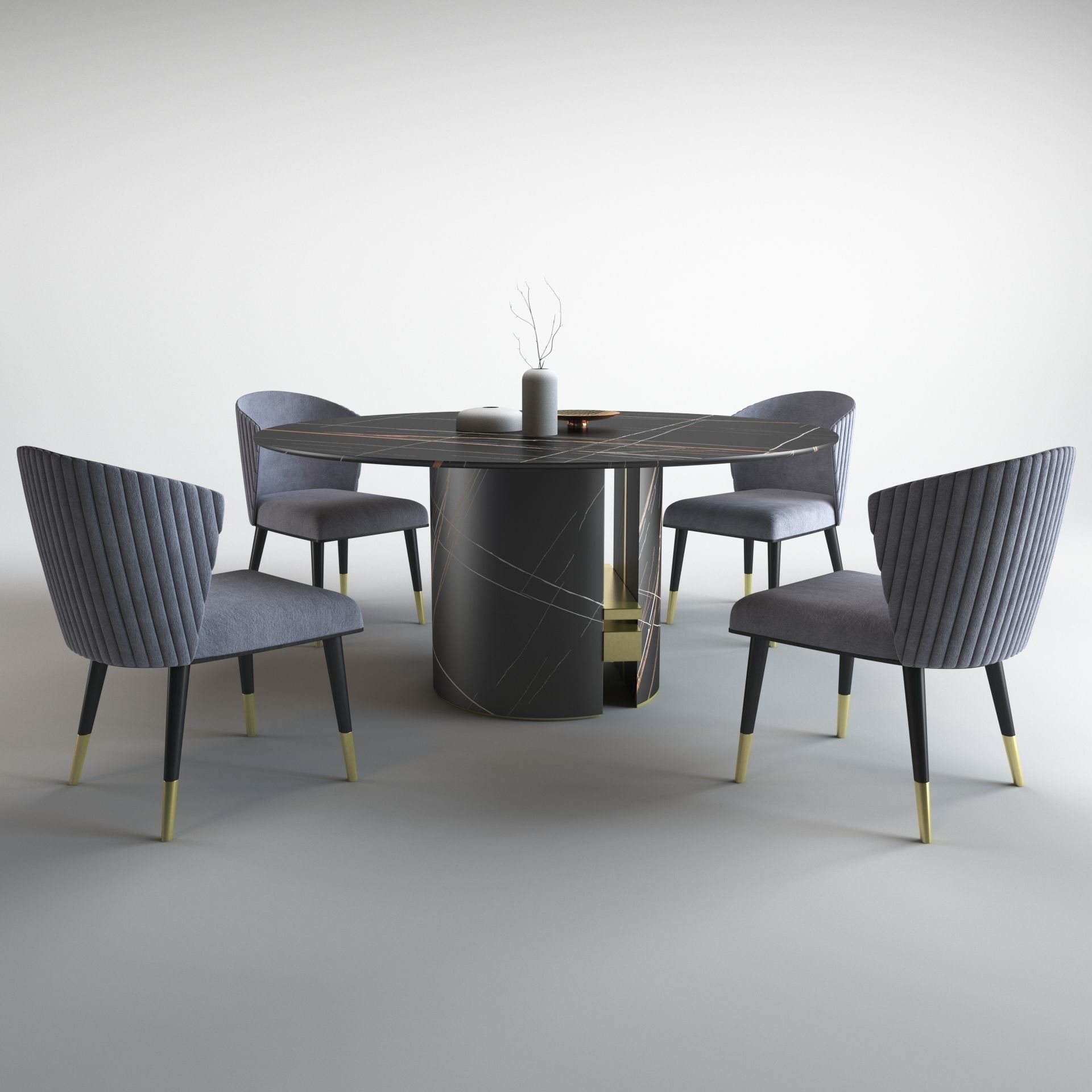 Ercole Table and Ninfea chair 3D model_3