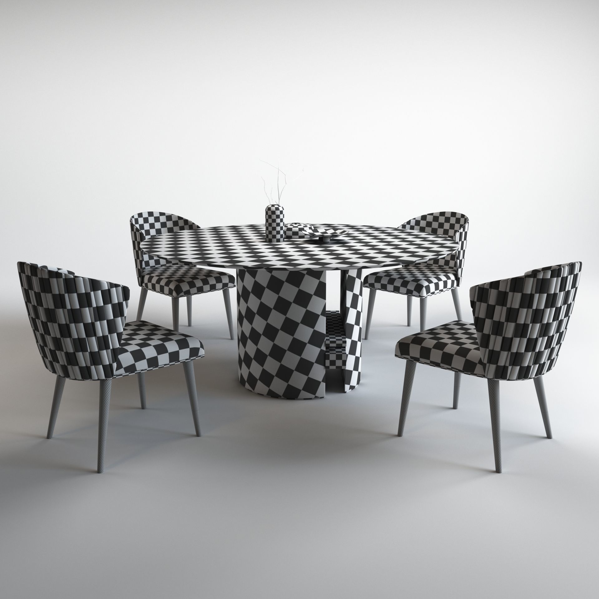 Ercole Table and Ninfea chair 3D model_13