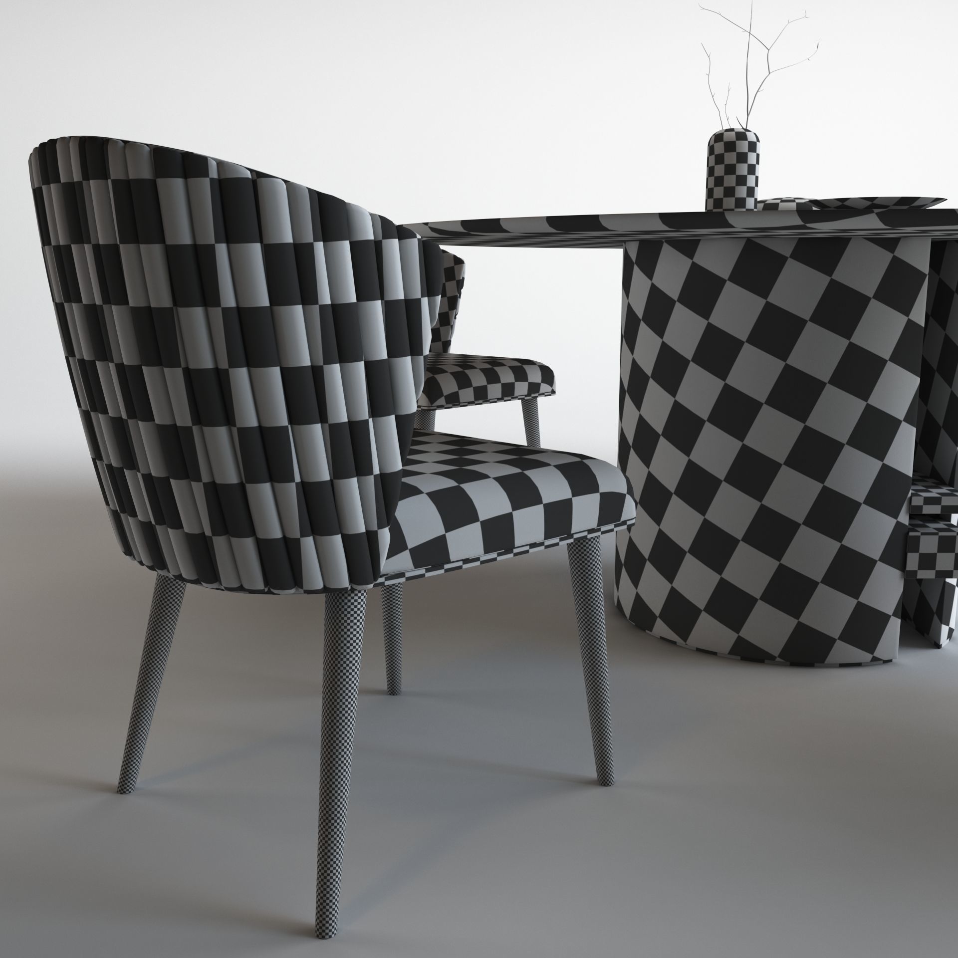 Ercole Table and Ninfea chair 3D model_14