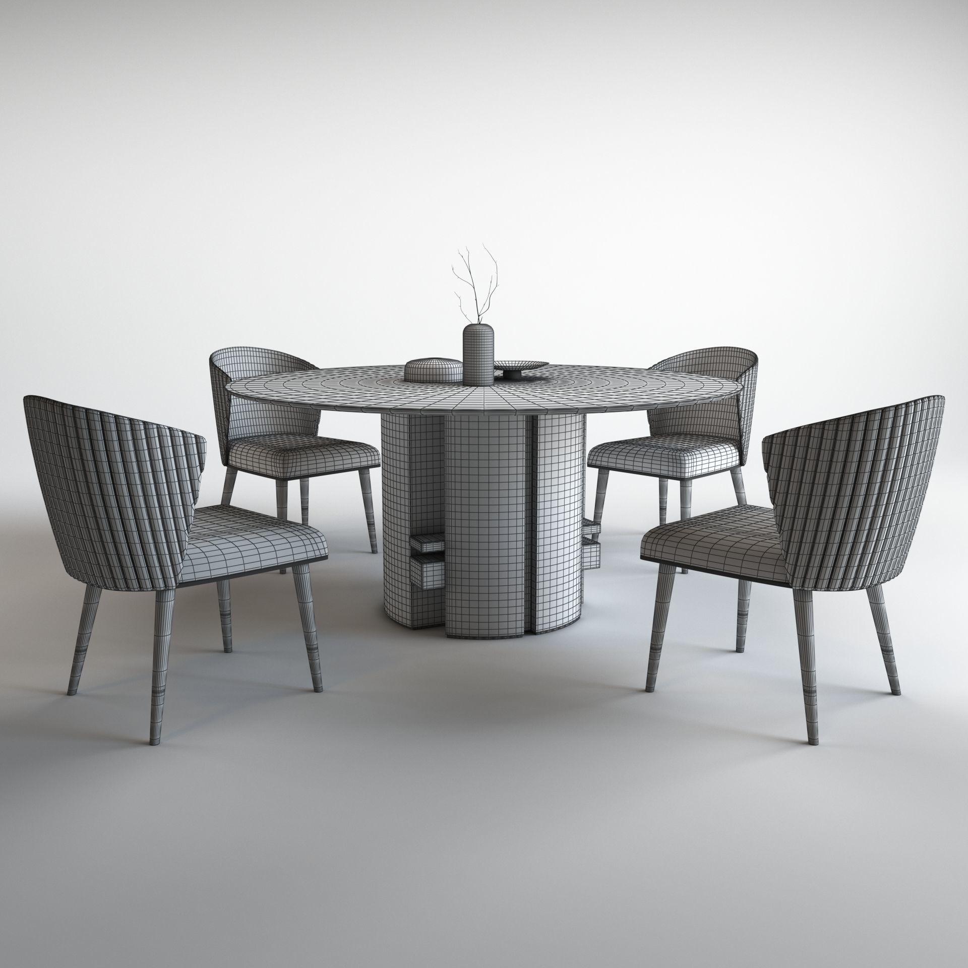Ercole Table and Ninfea chair 3D model_11