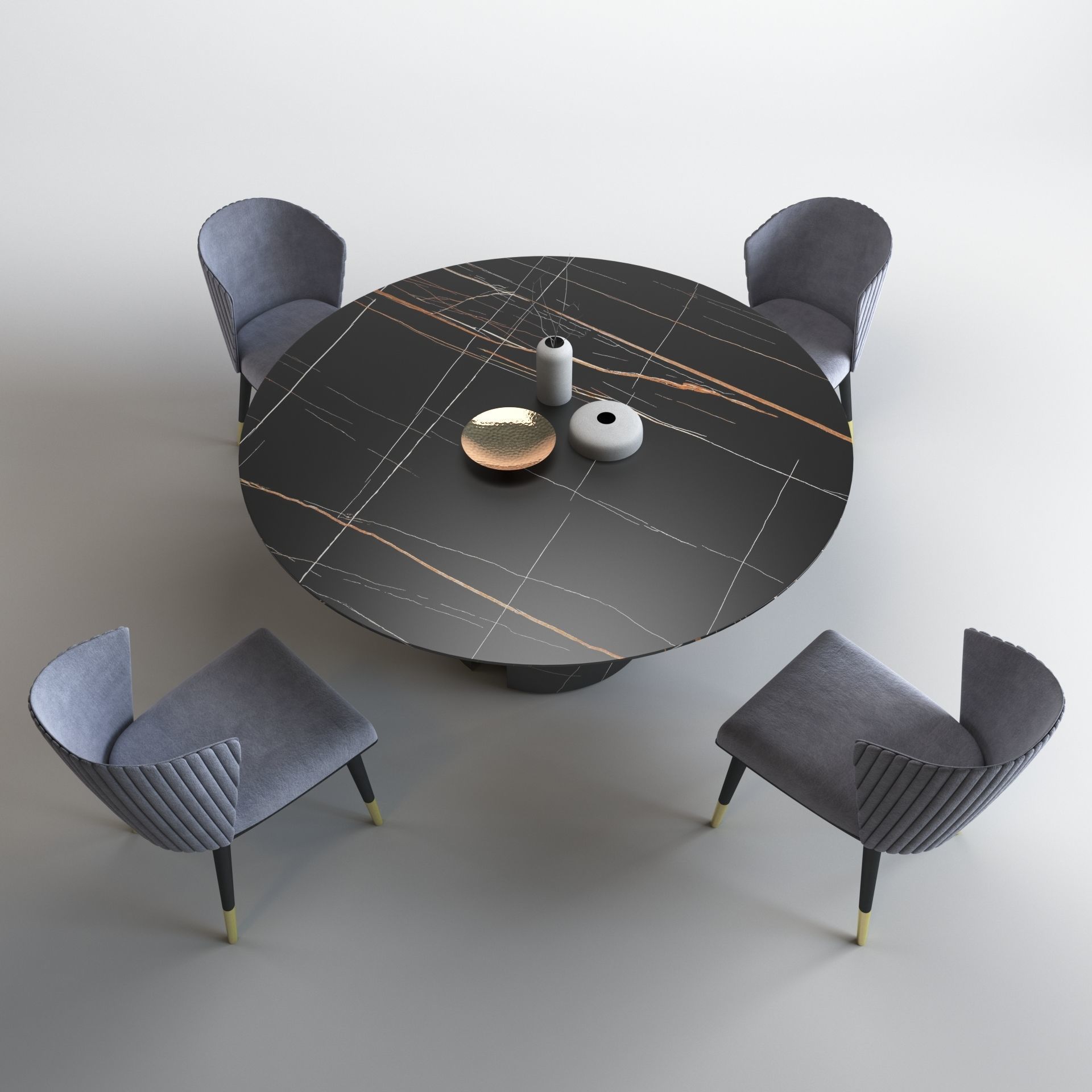 Ercole Table and Ninfea chair 3D model_2