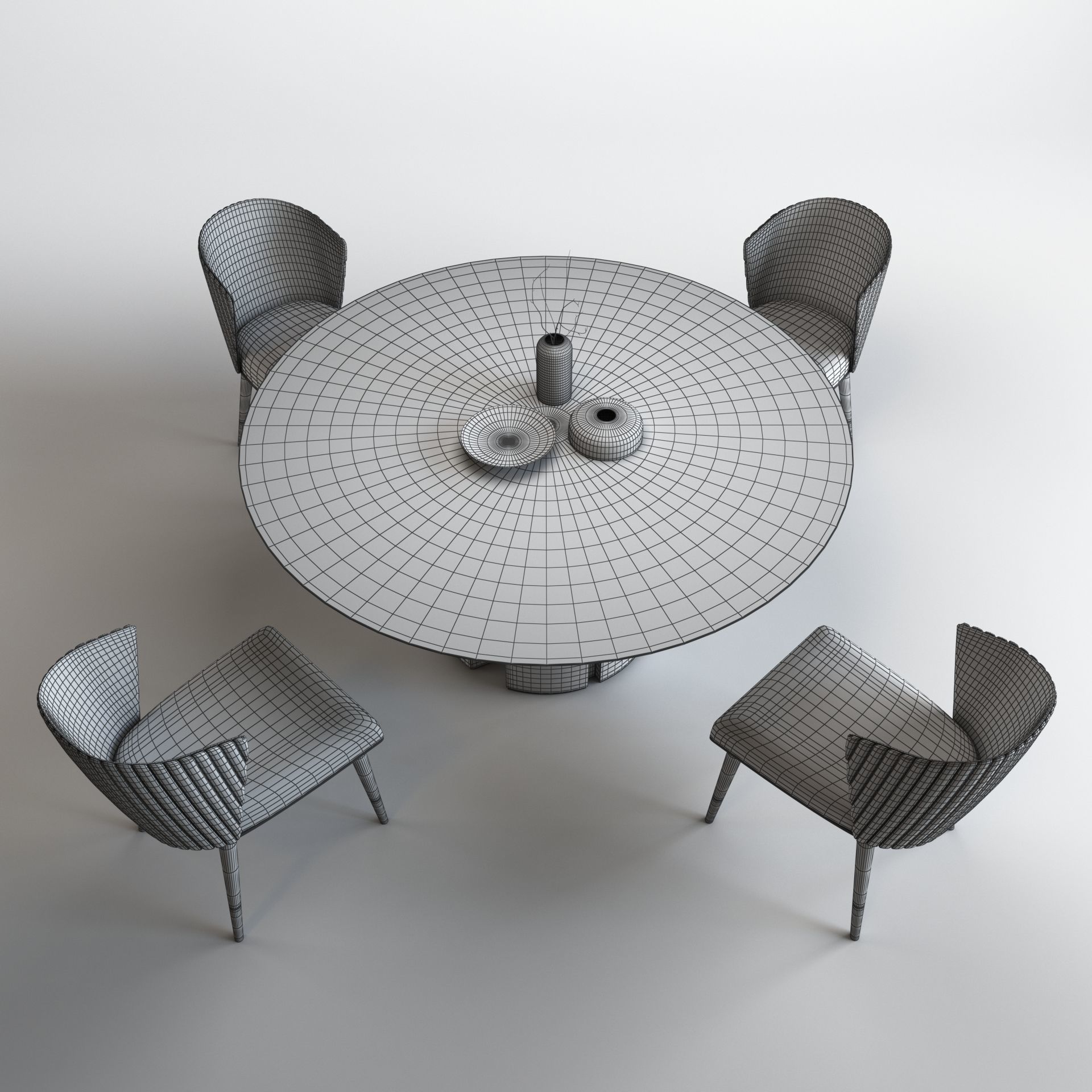 Ercole Table and Ninfea chair 3D model_12
