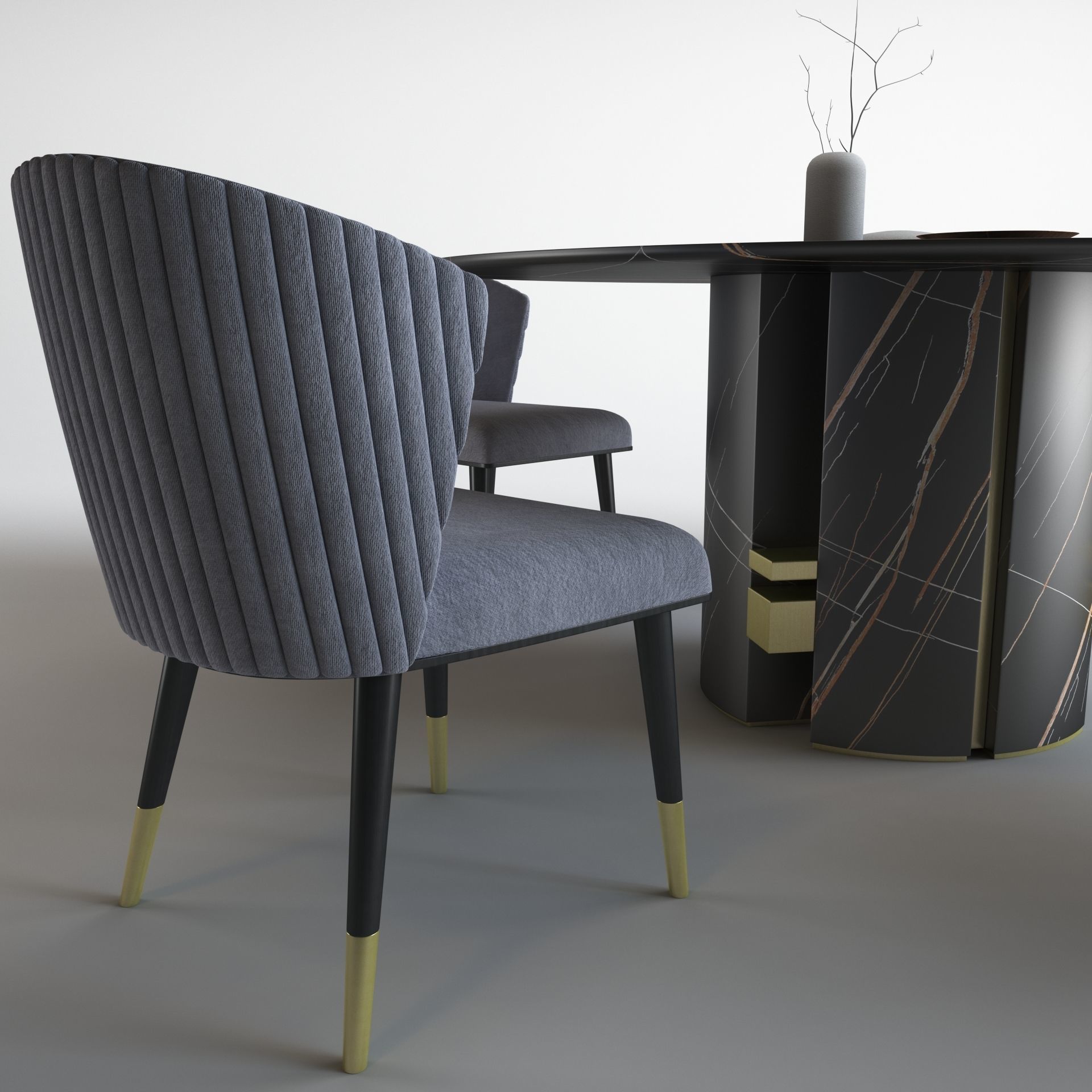Ercole Table and Ninfea chair 3D model_4