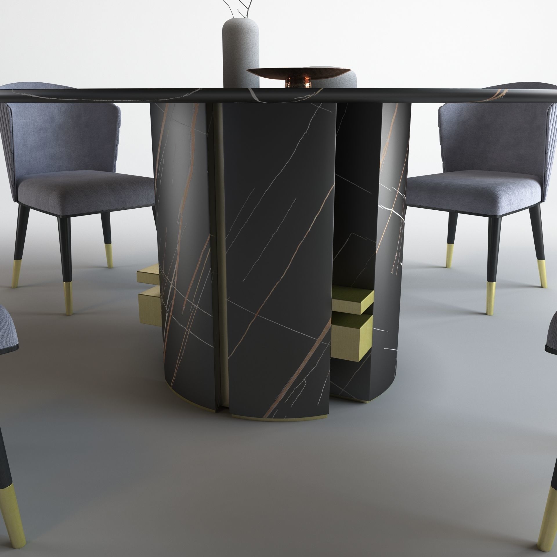 Ercole Table and Ninfea chair 3D model_6