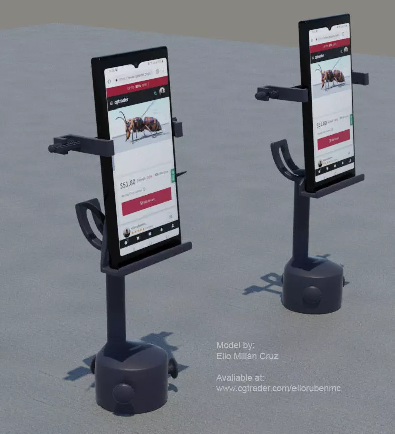 Cell phone Holder for car cupholder 3D print model_0