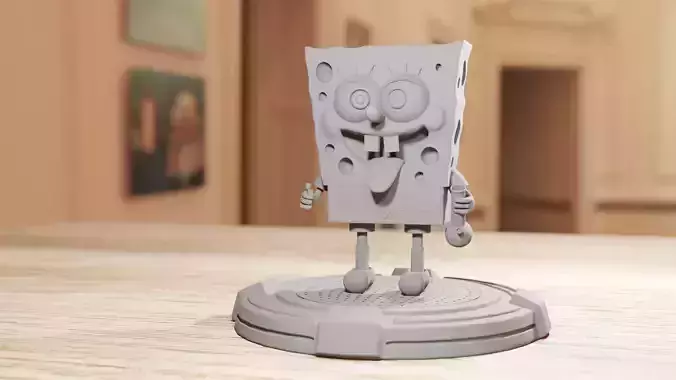 SpongeBob with bong 3D print model