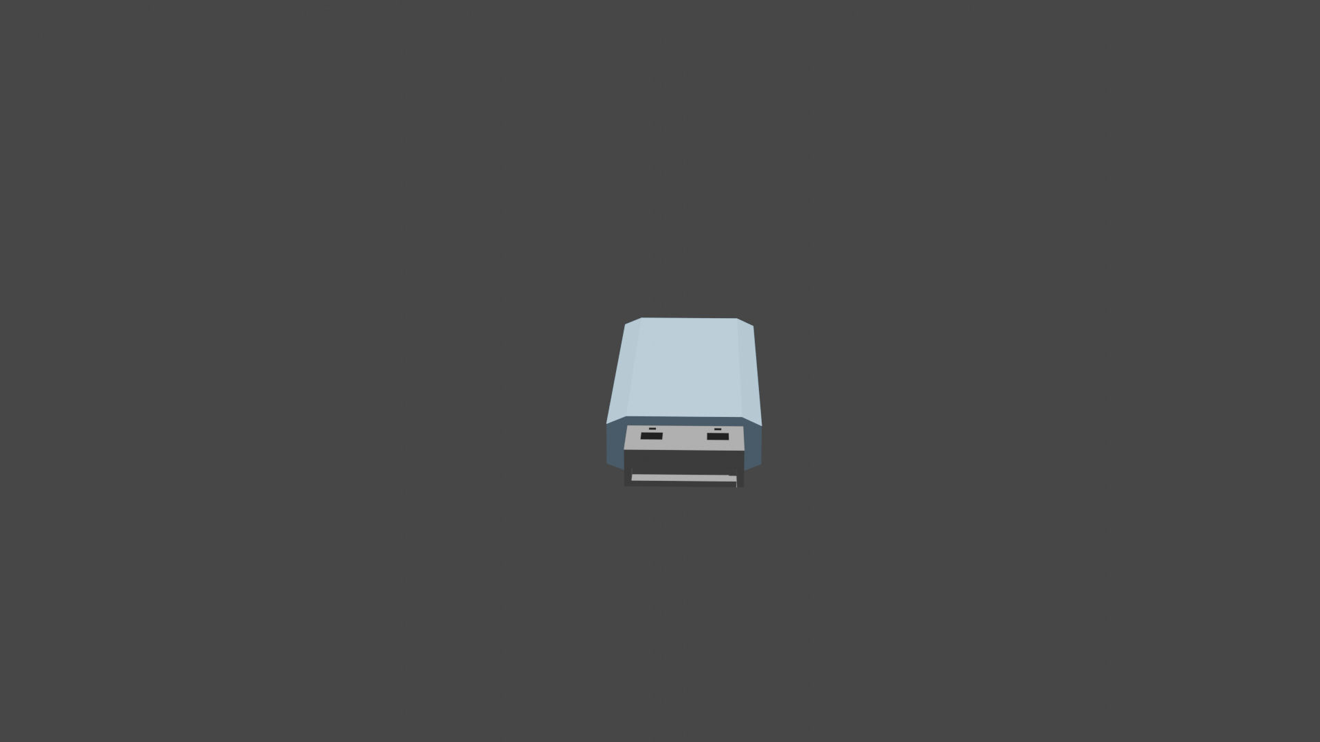 Blue Thumb drive  3D model_1