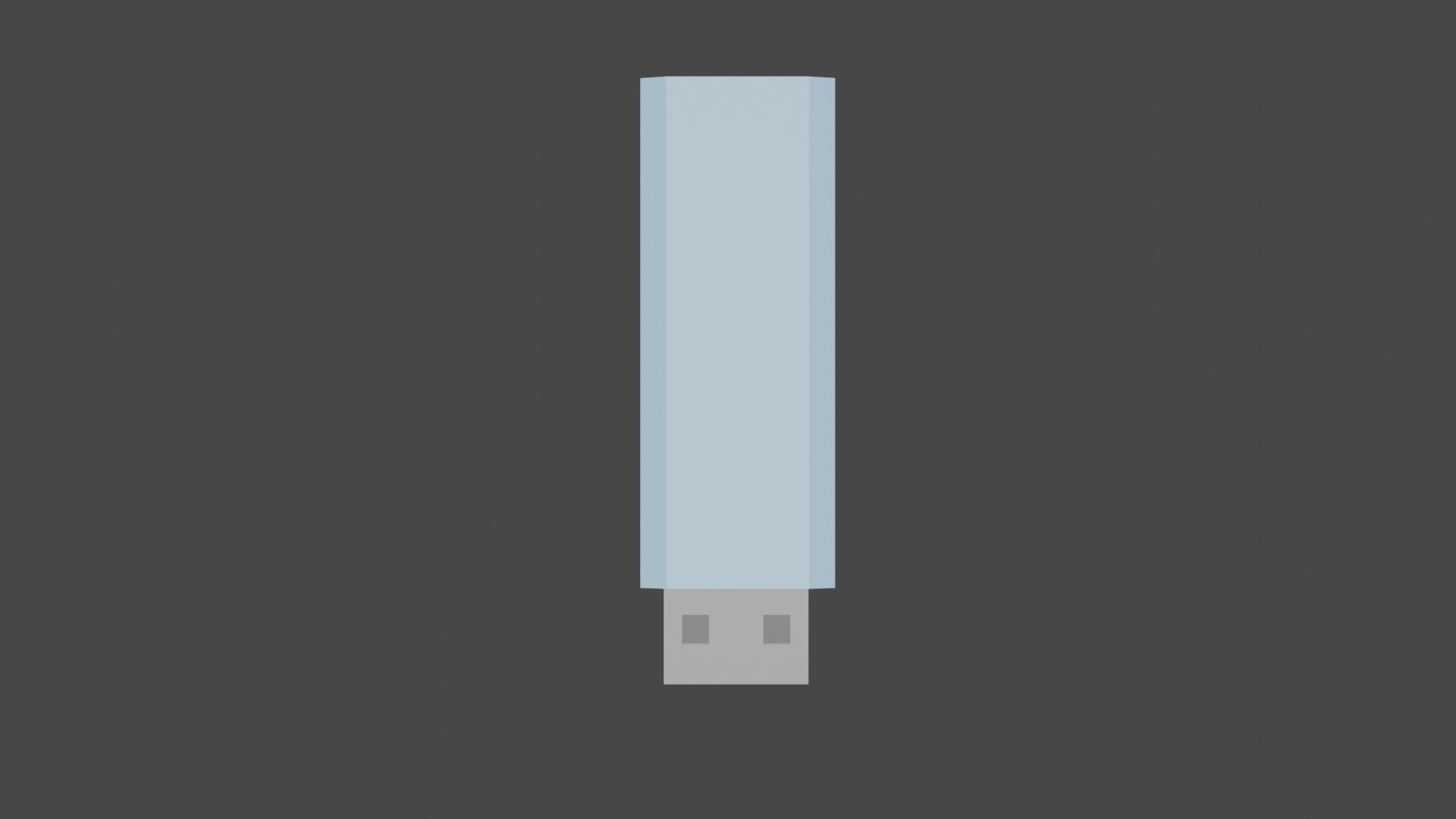 Blue Thumb drive  3D model_4
