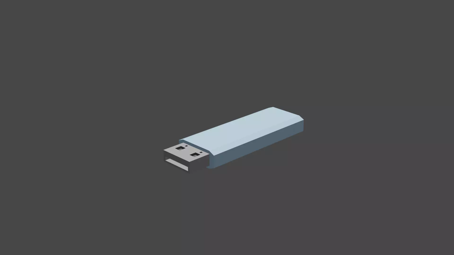 Blue Thumb drive  3D model_0