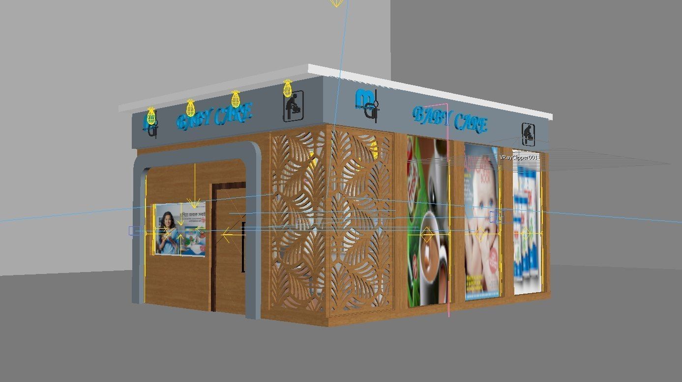 Baby Feeding Stall or room 3D model_3