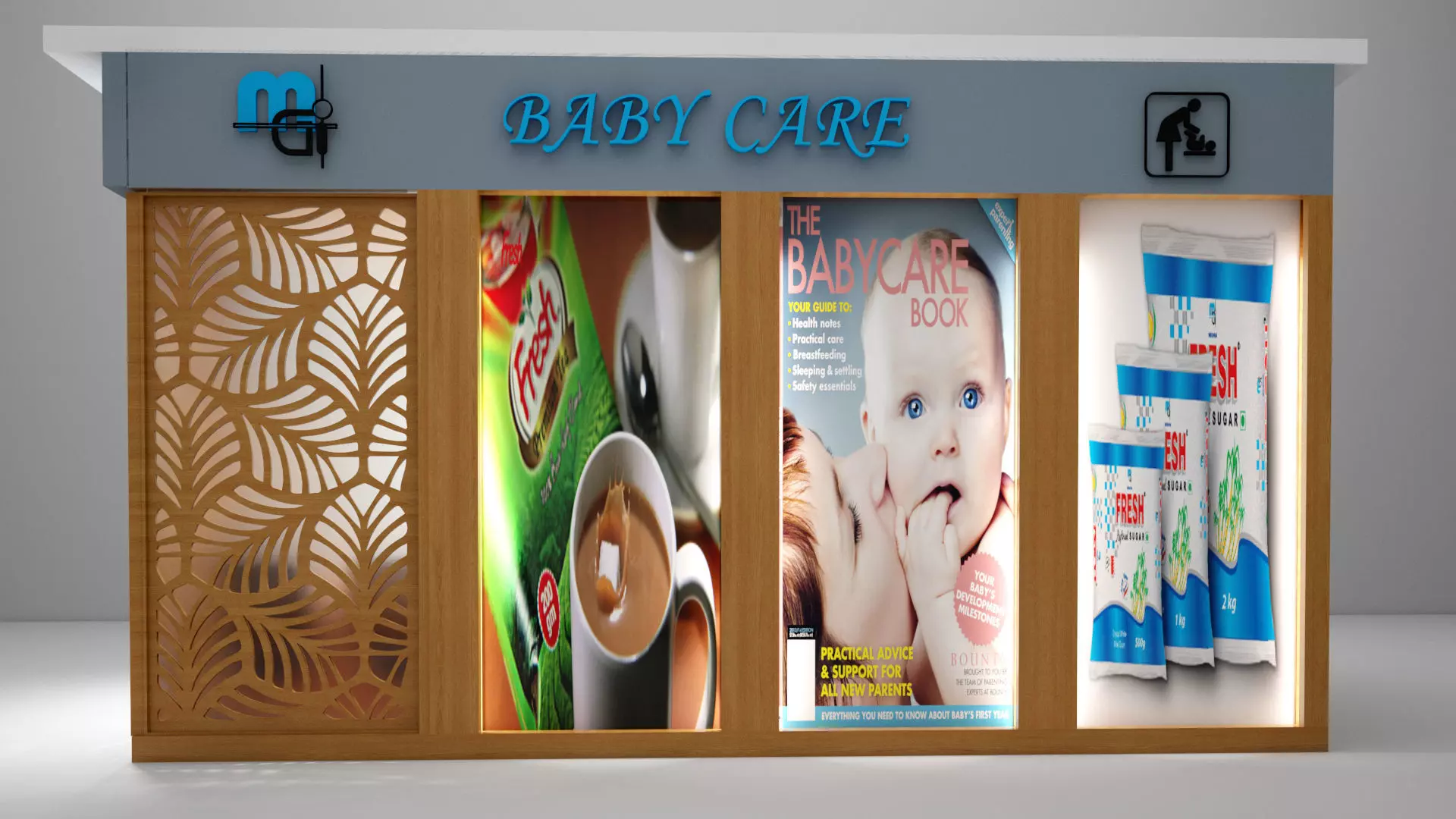 Baby Feeding Stall or room 3D model_0