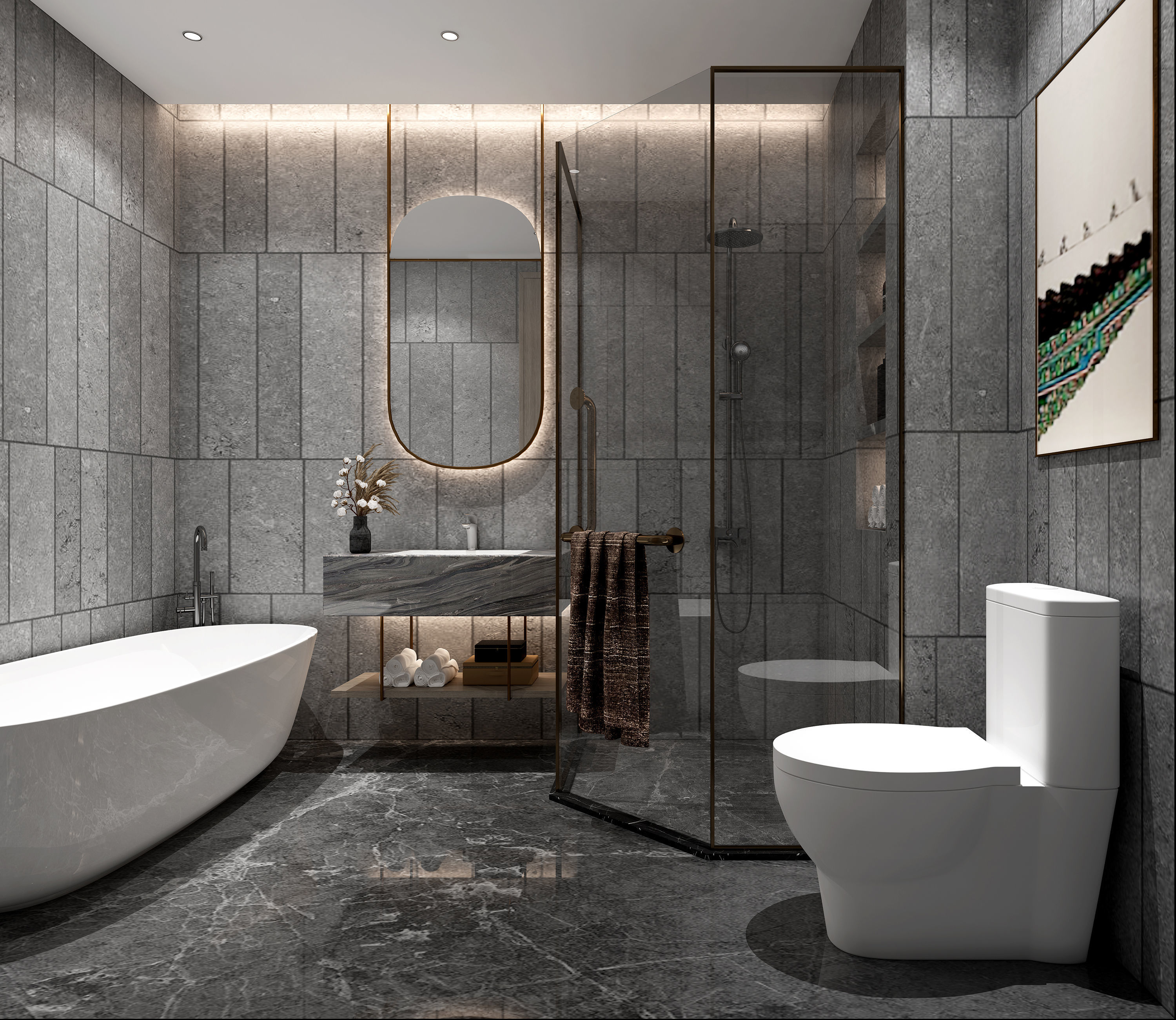 Modern villa homestay style 3D model_2