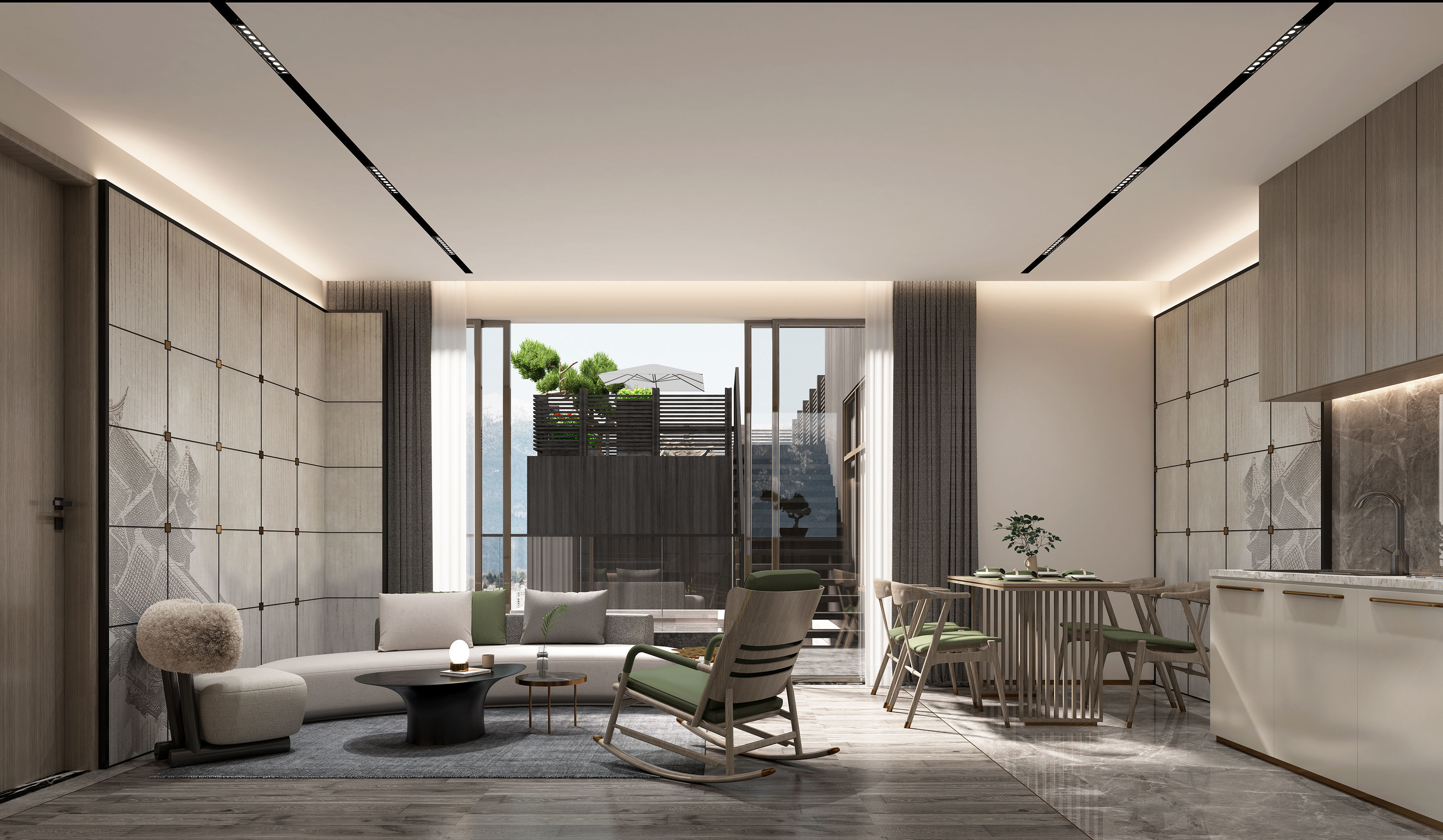 Modern villa homestay style 3D model_1