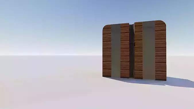 closet wooden box in middle of desert