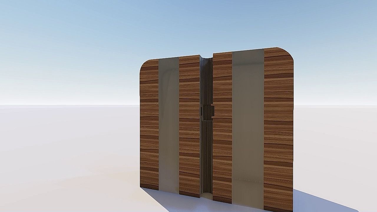 closet wooden box in middle of desert 3D print model_4