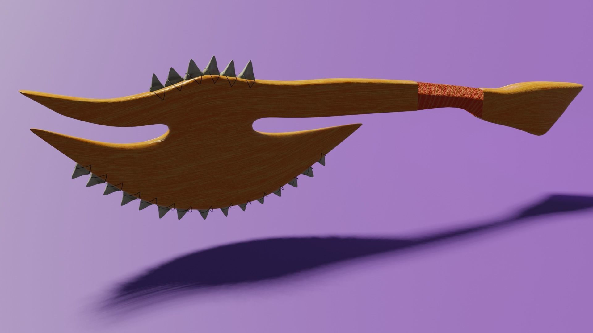 shark tooth axe 3D model_5