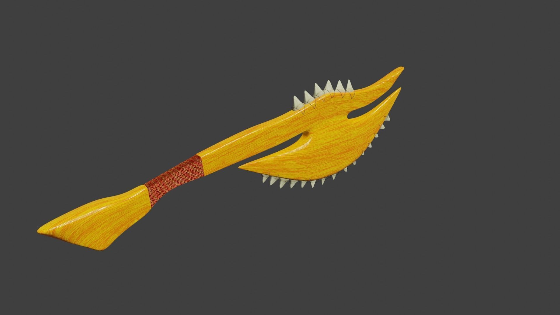 shark tooth axe 3D model_3