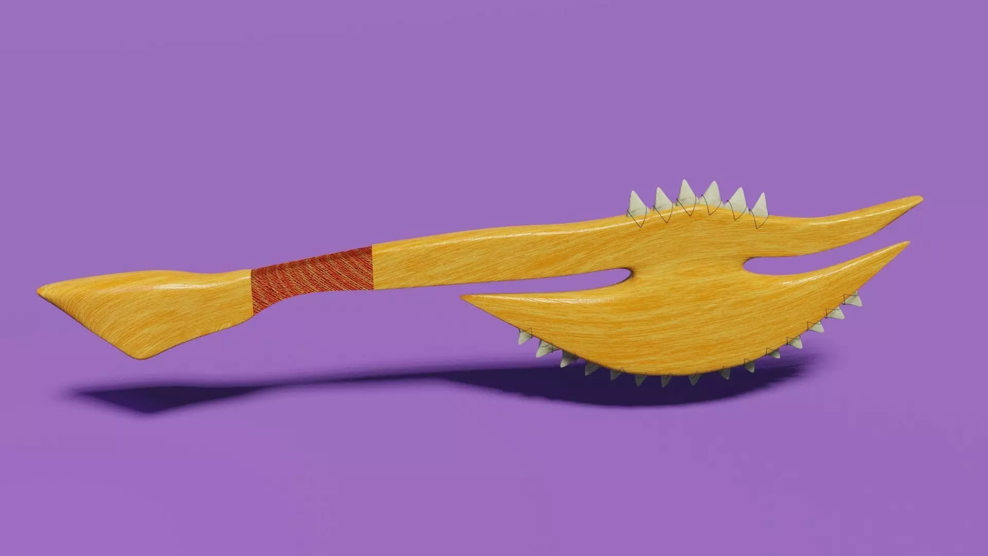 shark tooth axe 3D model_0