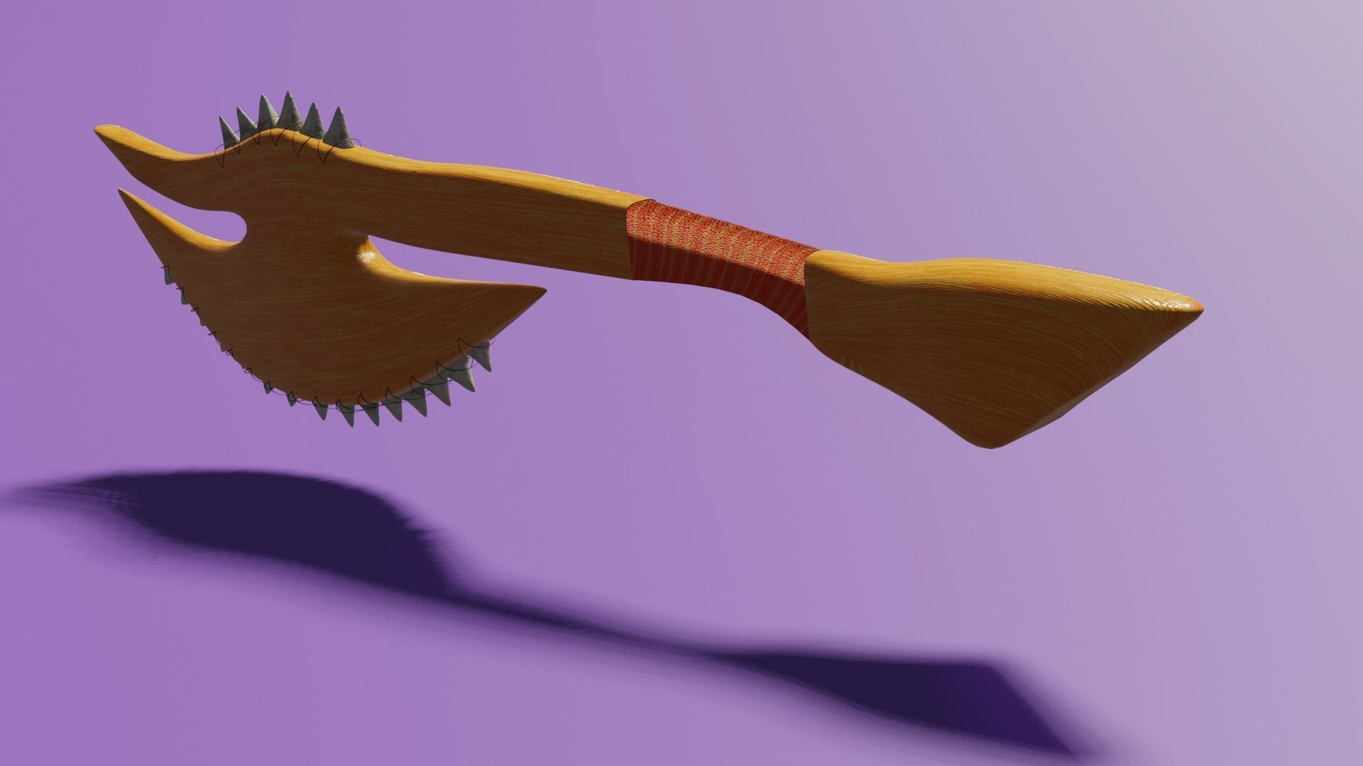 shark tooth axe 3D model_6