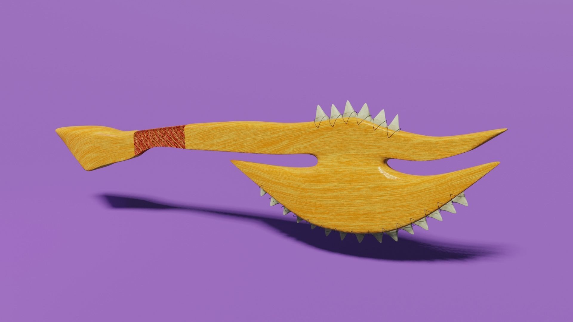 shark tooth axe 3D model_1