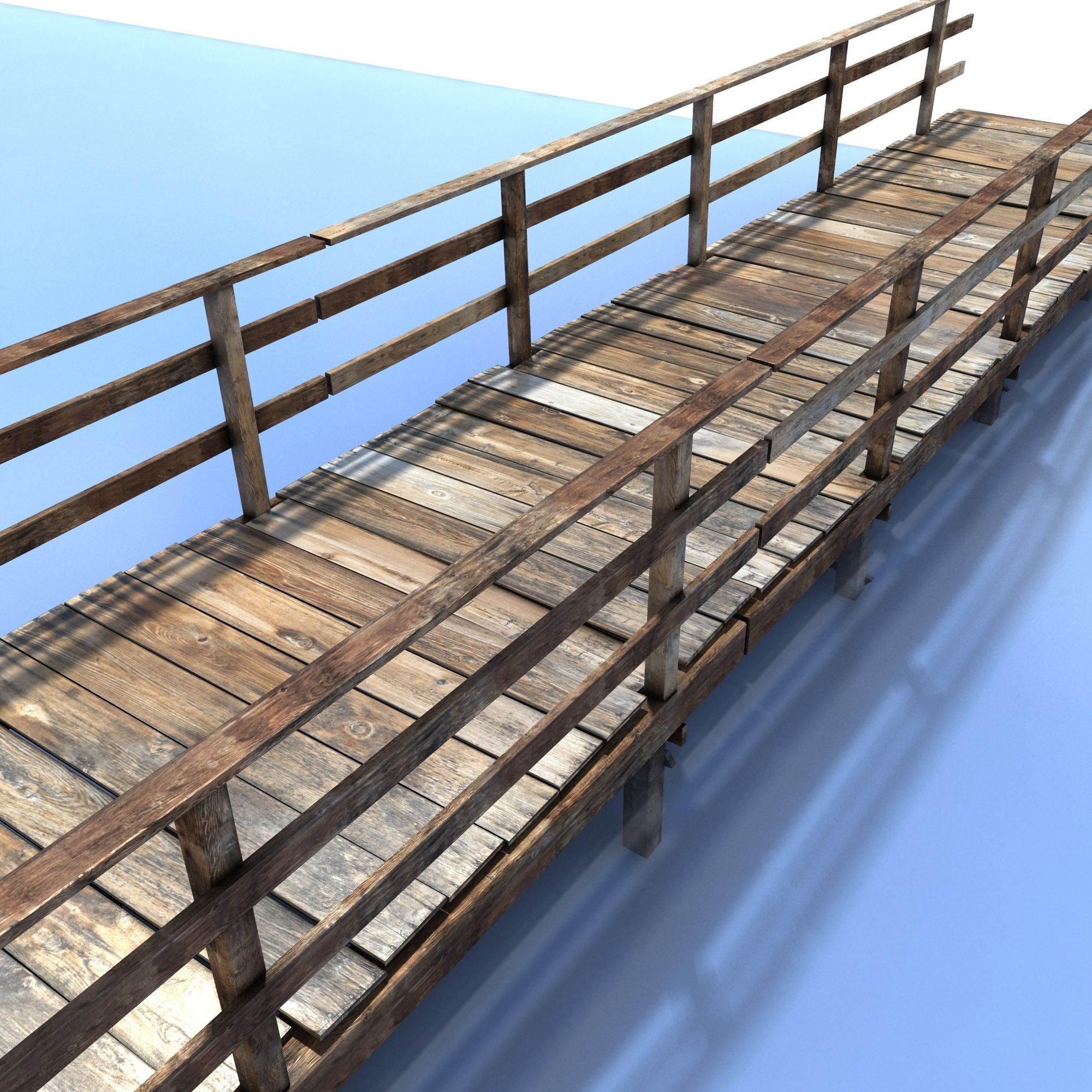 3d Asset Low Poly Old Wooden Bridge Cgtrader Low Poly Old Wooden Bridge 3d Model Max Obj Mtl 3ds Fbx 3