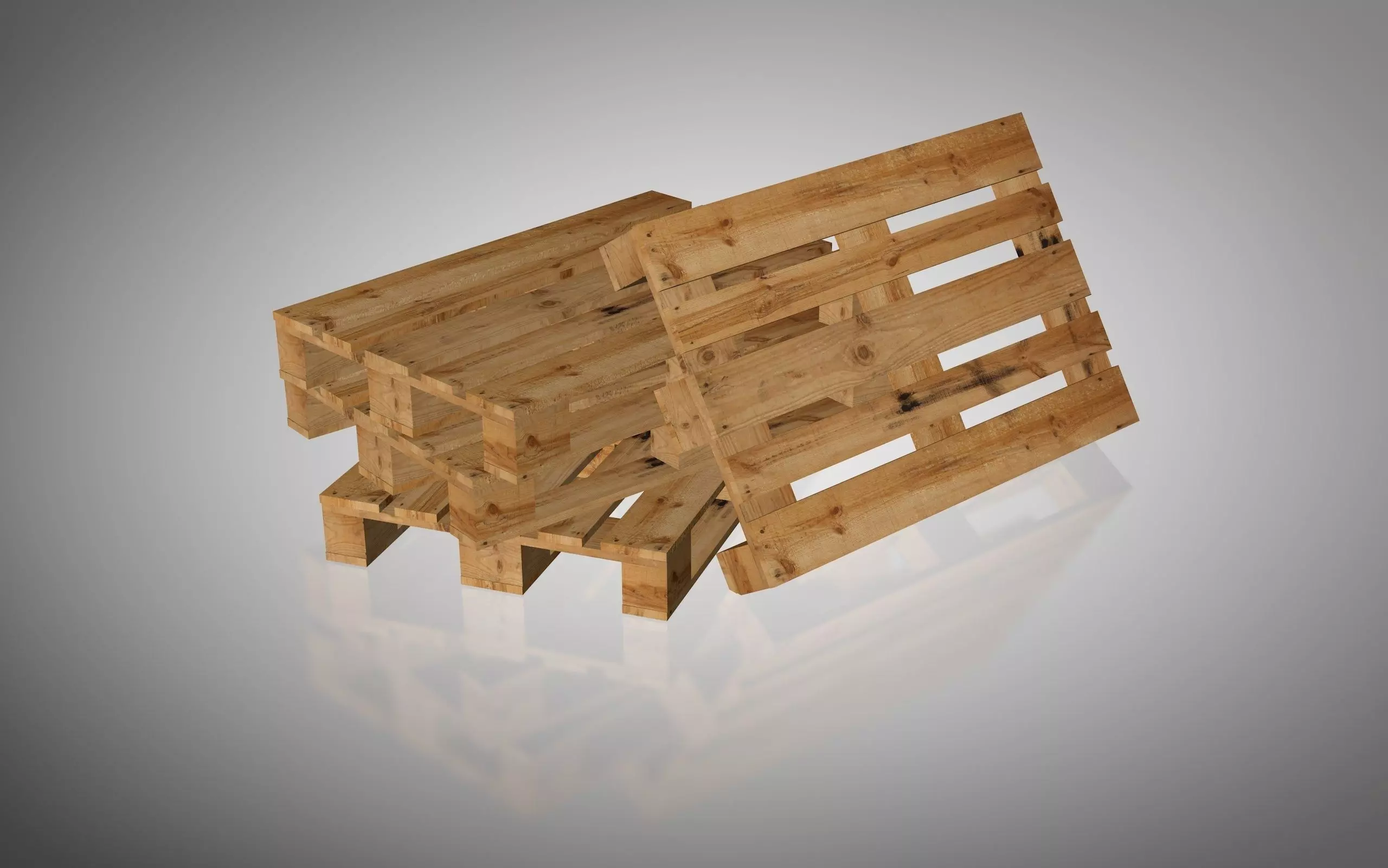 European wood pallet Free 3D model_0