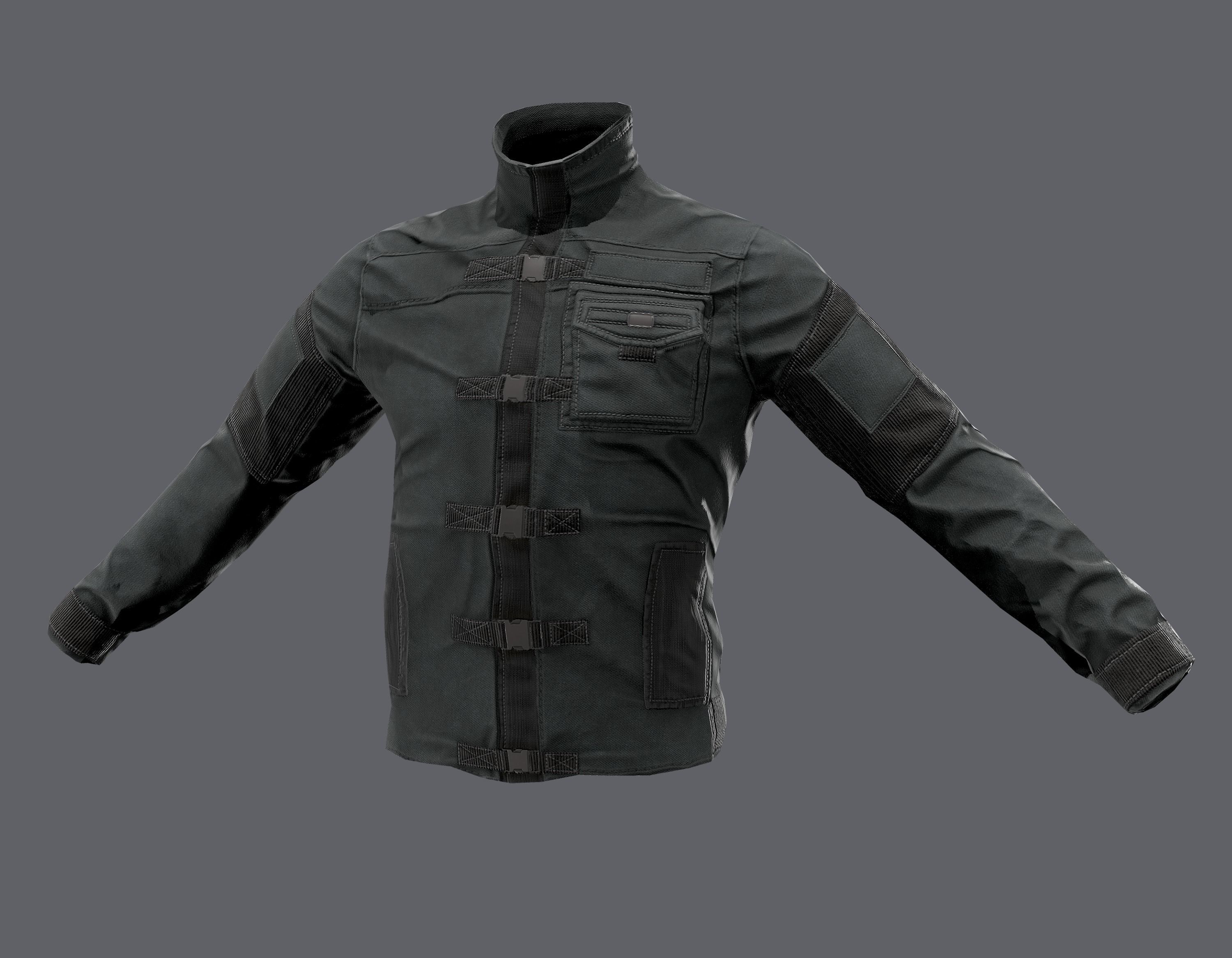 Tactical jacket Low-poly 3D model_2