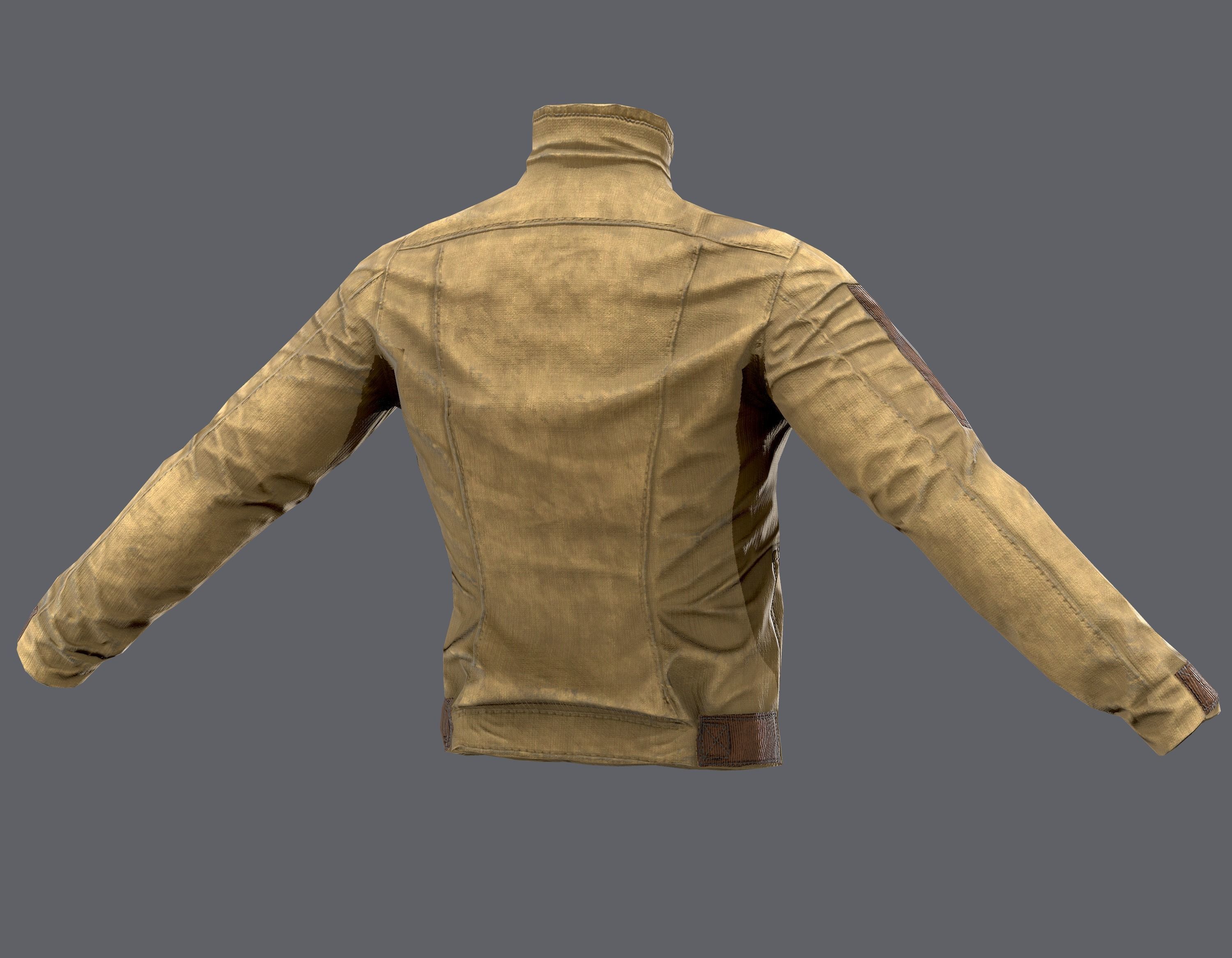 Tactical jacket Low-poly 3D model_11
