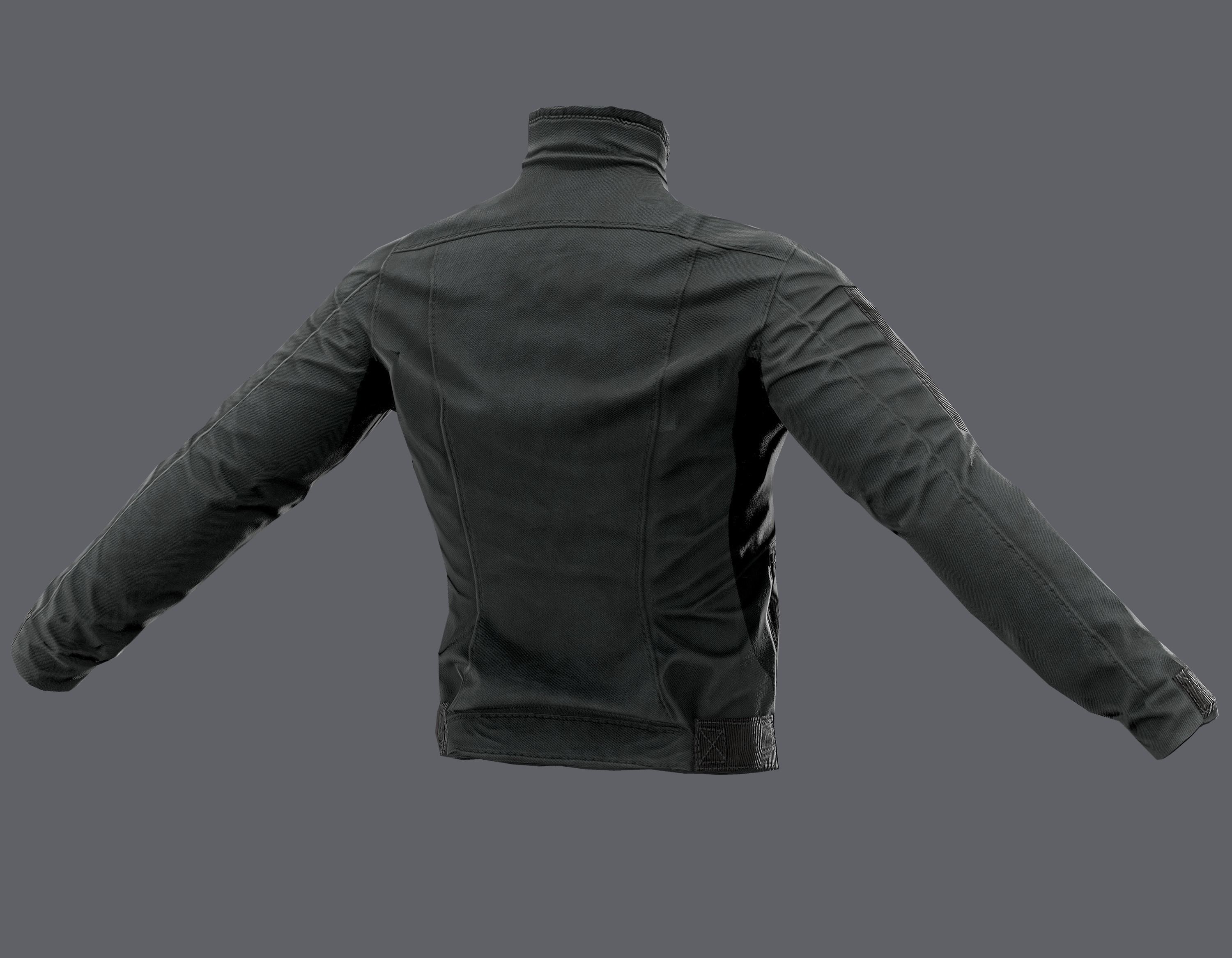 Tactical jacket Low-poly 3D model_15