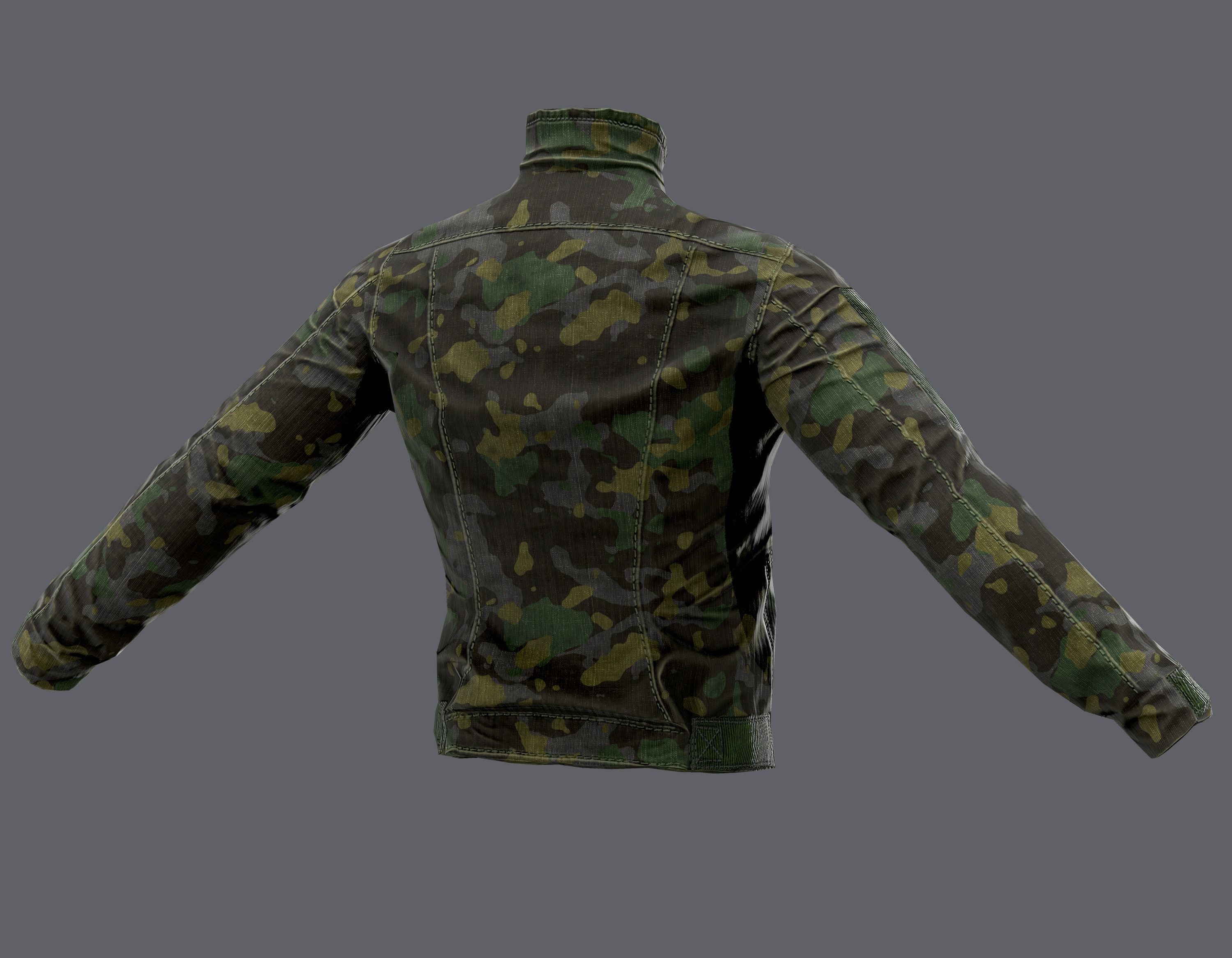 Tactical jacket Low-poly 3D model_12