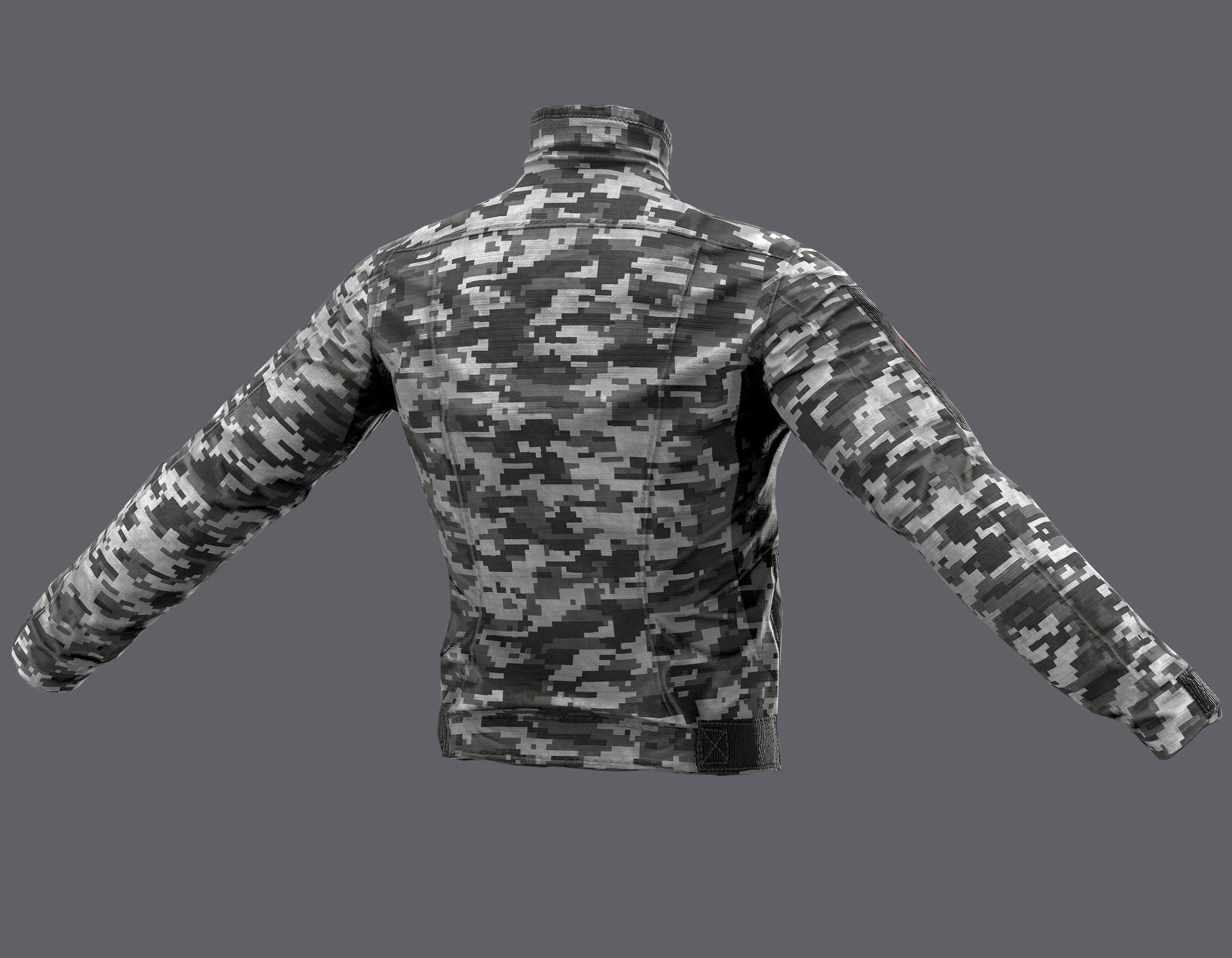 Tactical jacket Low-poly 3D model_14