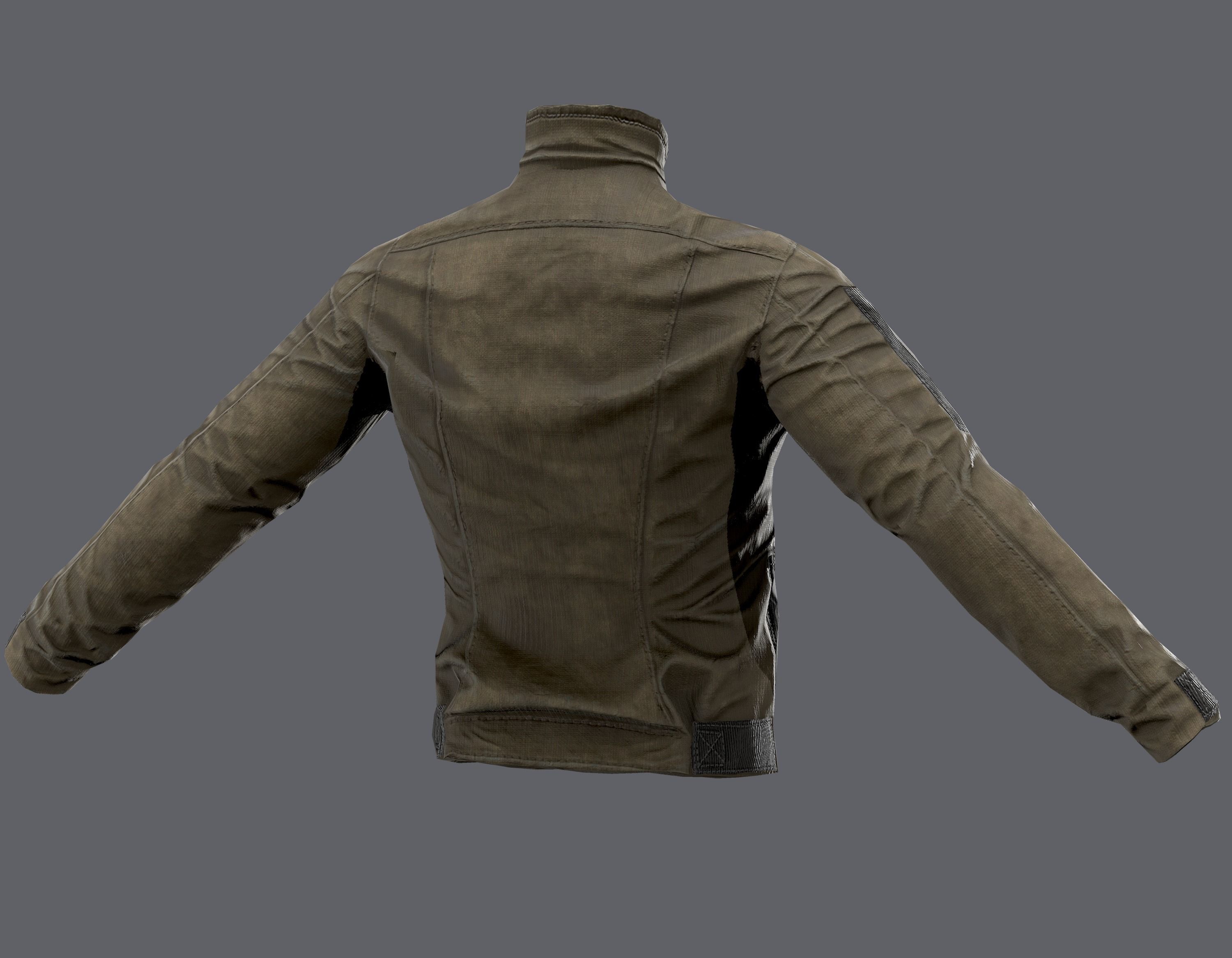Tactical jacket Low-poly 3D model_10