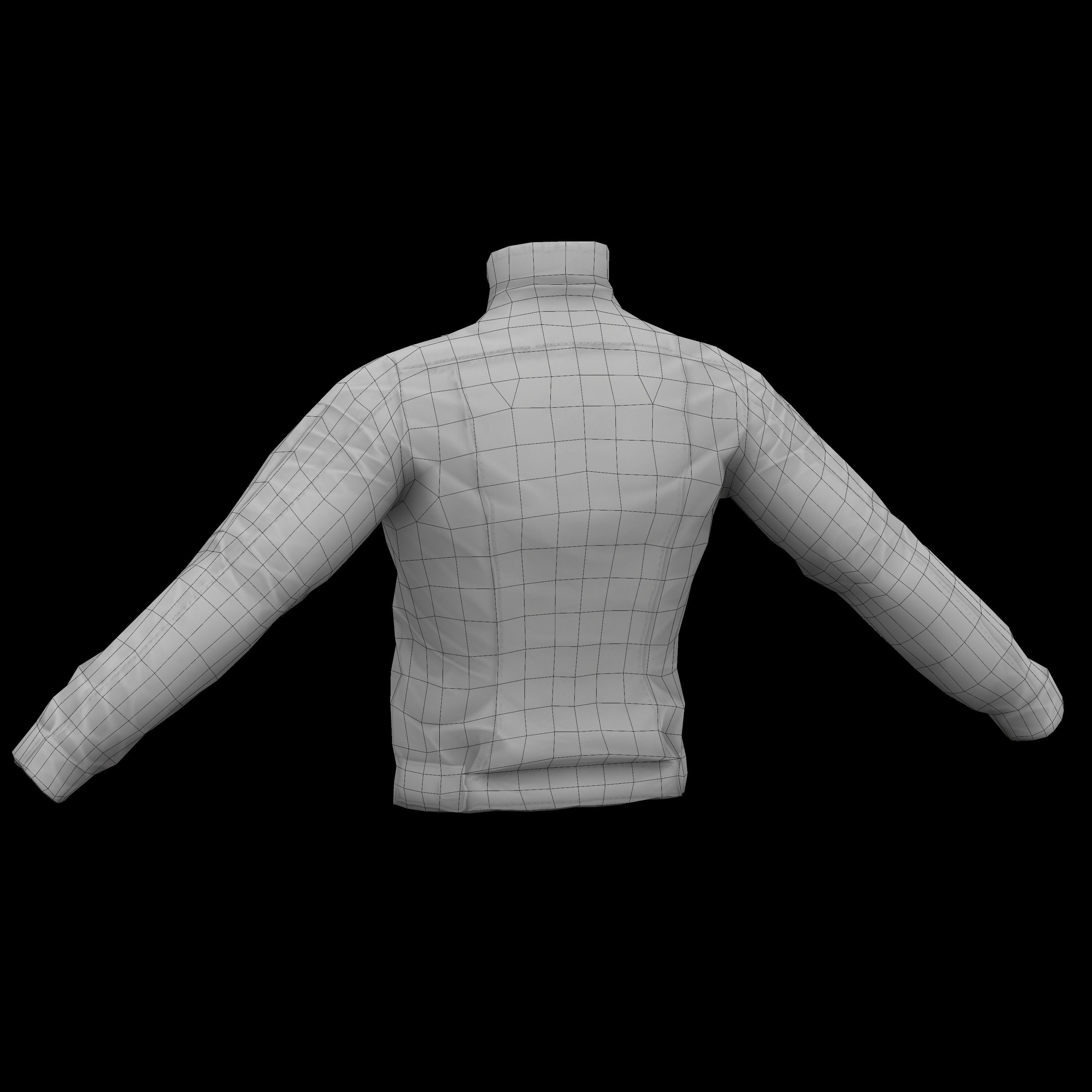Tactical jacket Low-poly 3D model_17