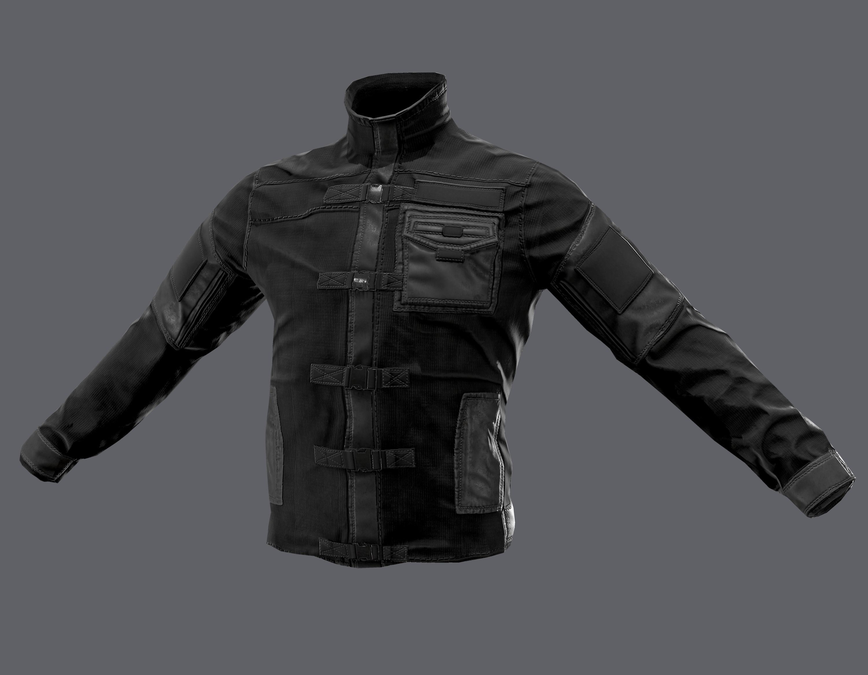 Tactical jacket Low-poly 3D model_8