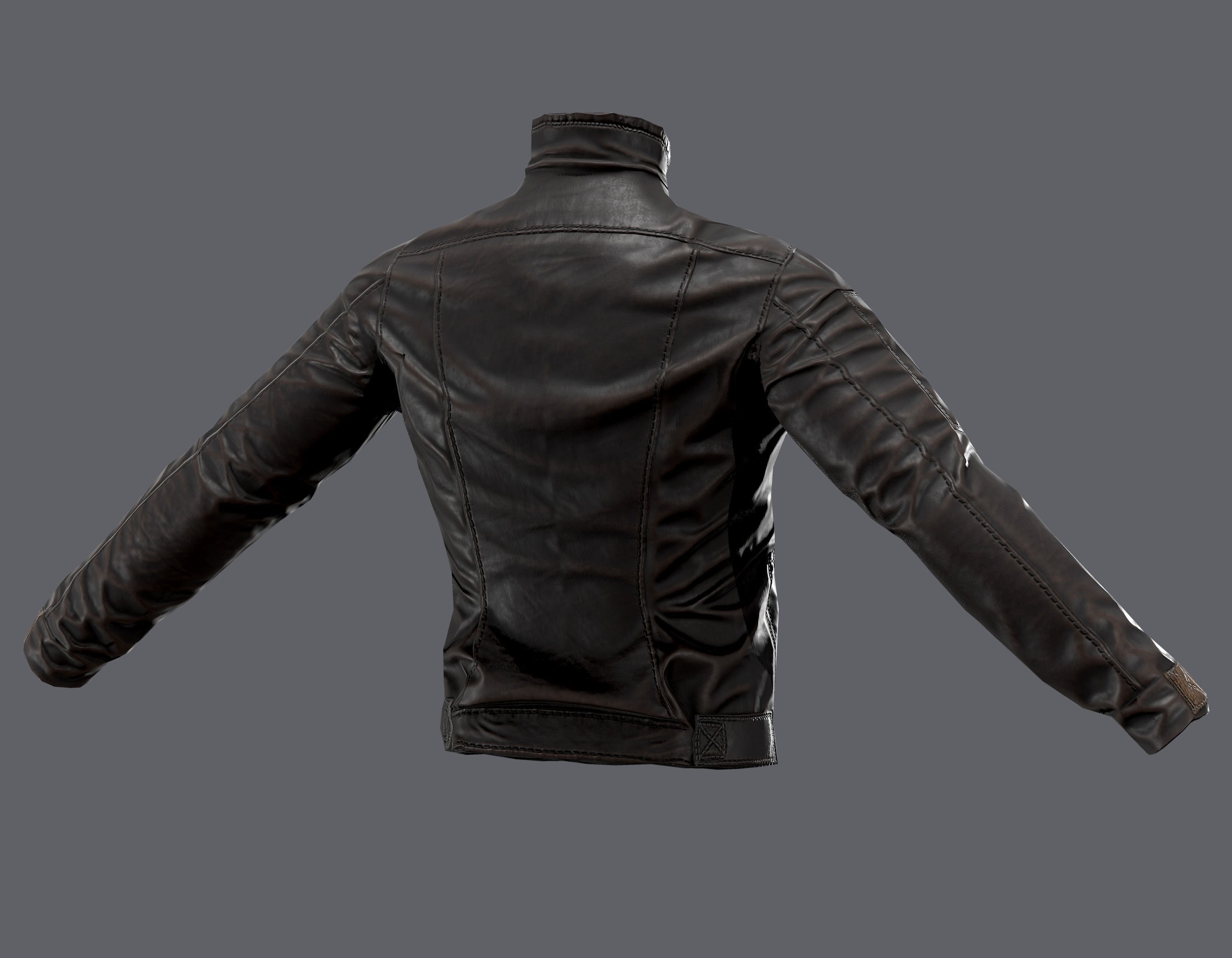 Tactical jacket Low-poly 3D model_9
