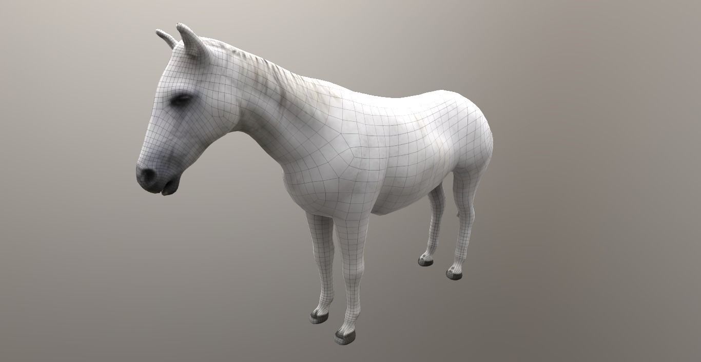 horse lowpoly 3D model_10