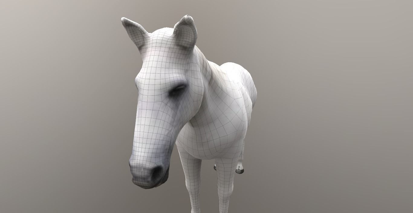horse lowpoly 3D model_1
