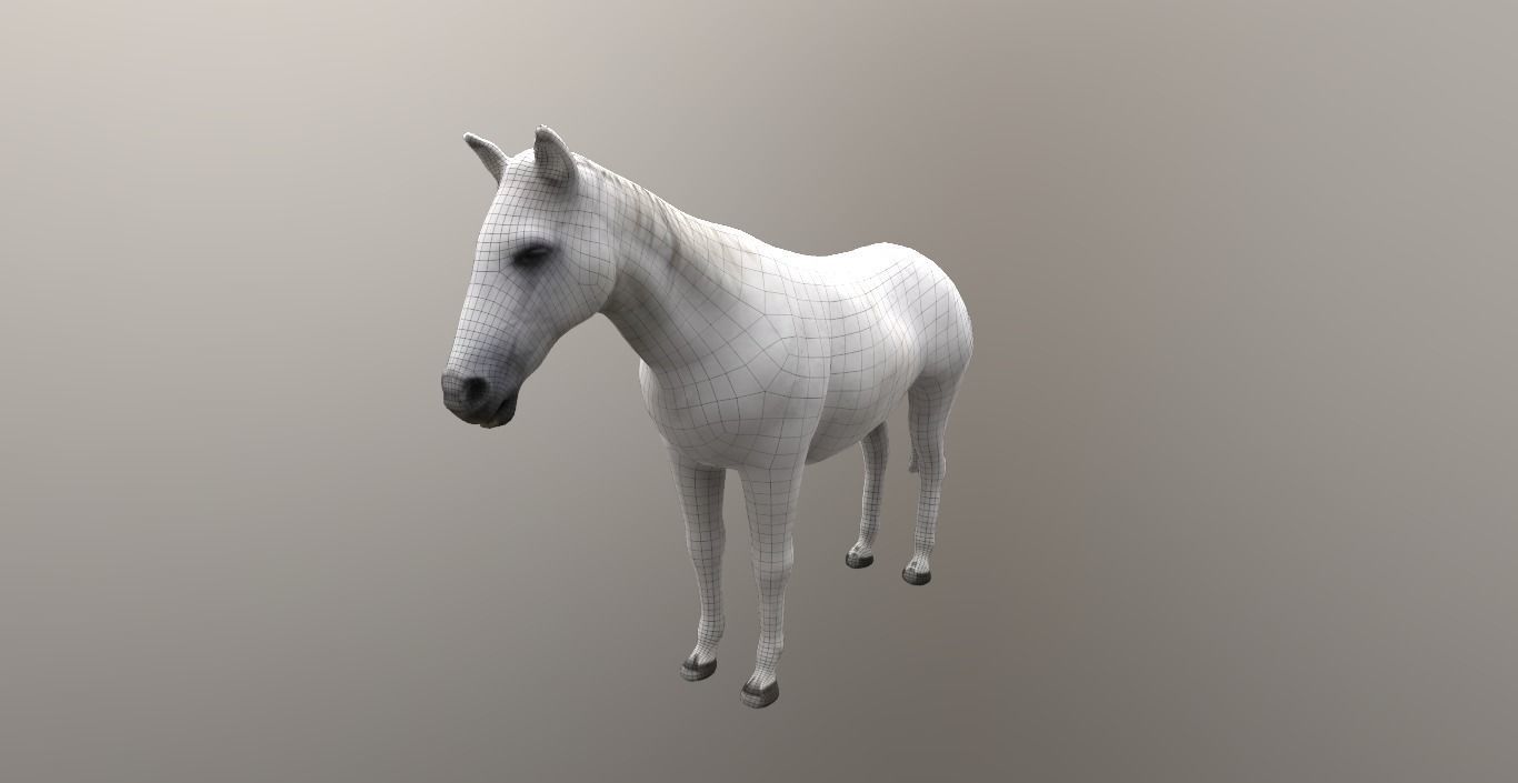 horse lowpoly 3D model_7