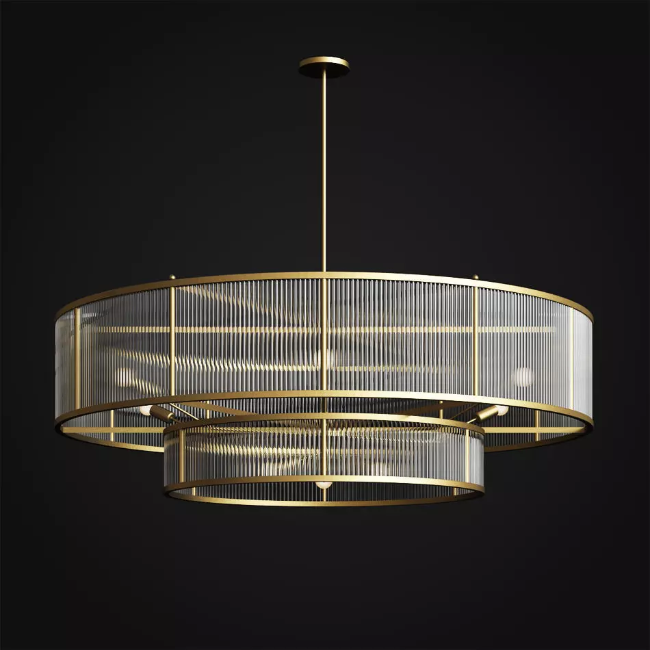 Marais Round Chandelier 72 Restoration Hardware 3D model_0