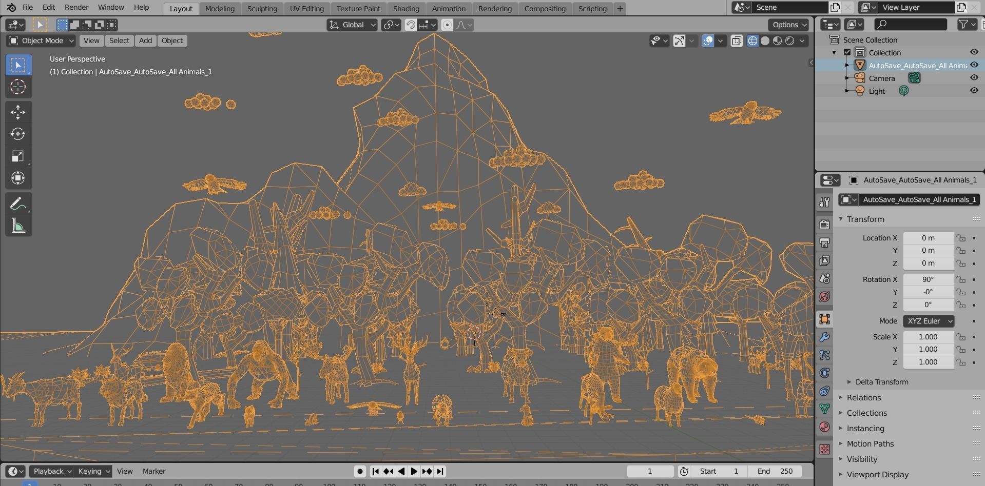 Animals-Trees -Grass -Rocks- Mountains And Hills Forest Pack Low-poly 3D model_12