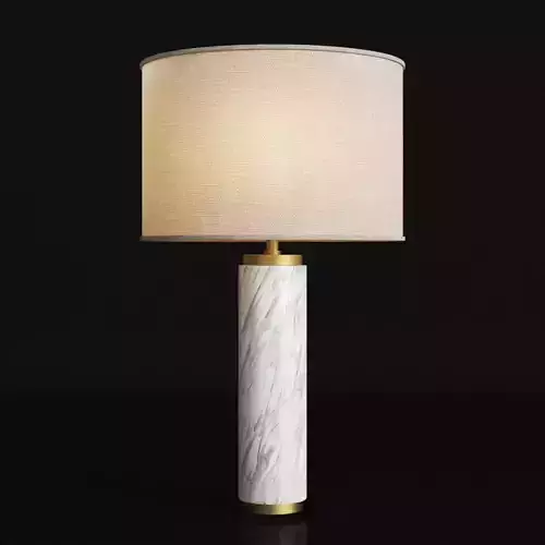 Cylindrical Column Marble Table Lamp