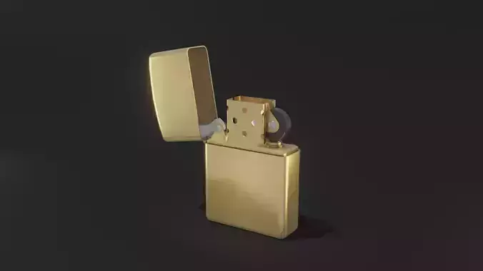Gold lighter 3D model Low-poly 3D model