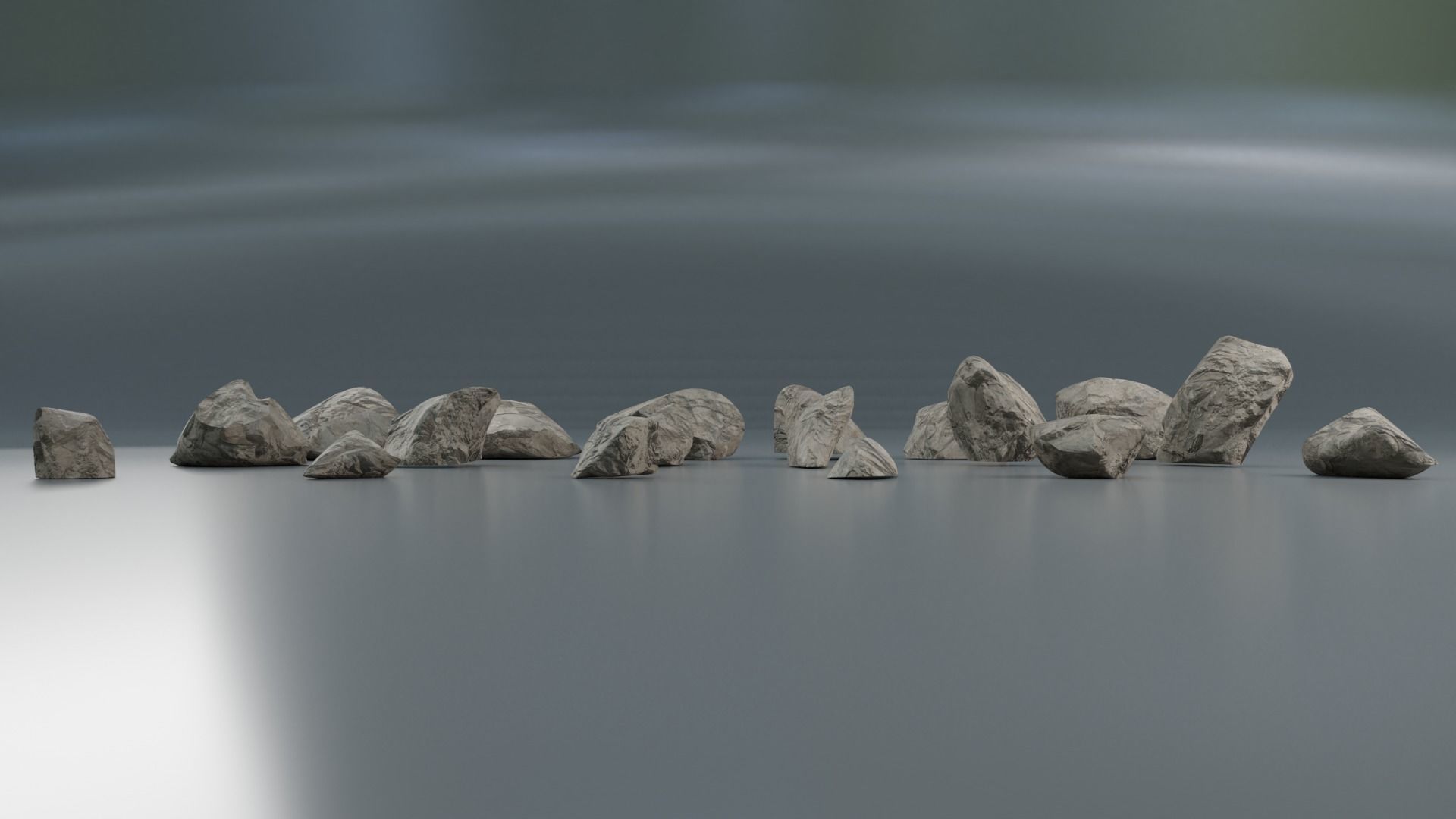 Rocks set 2 in row Low-poly 3D model_6