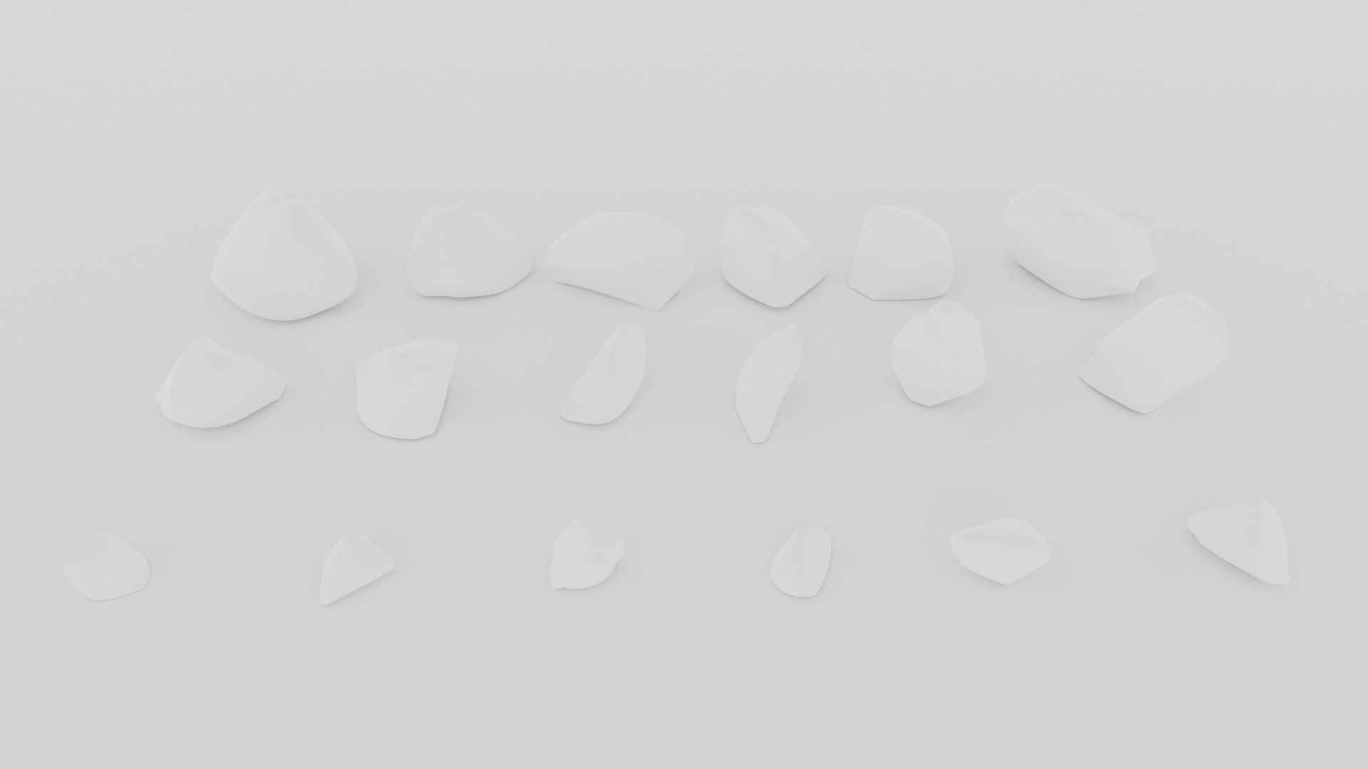 Rocks set 2 in row Low-poly 3D model_7